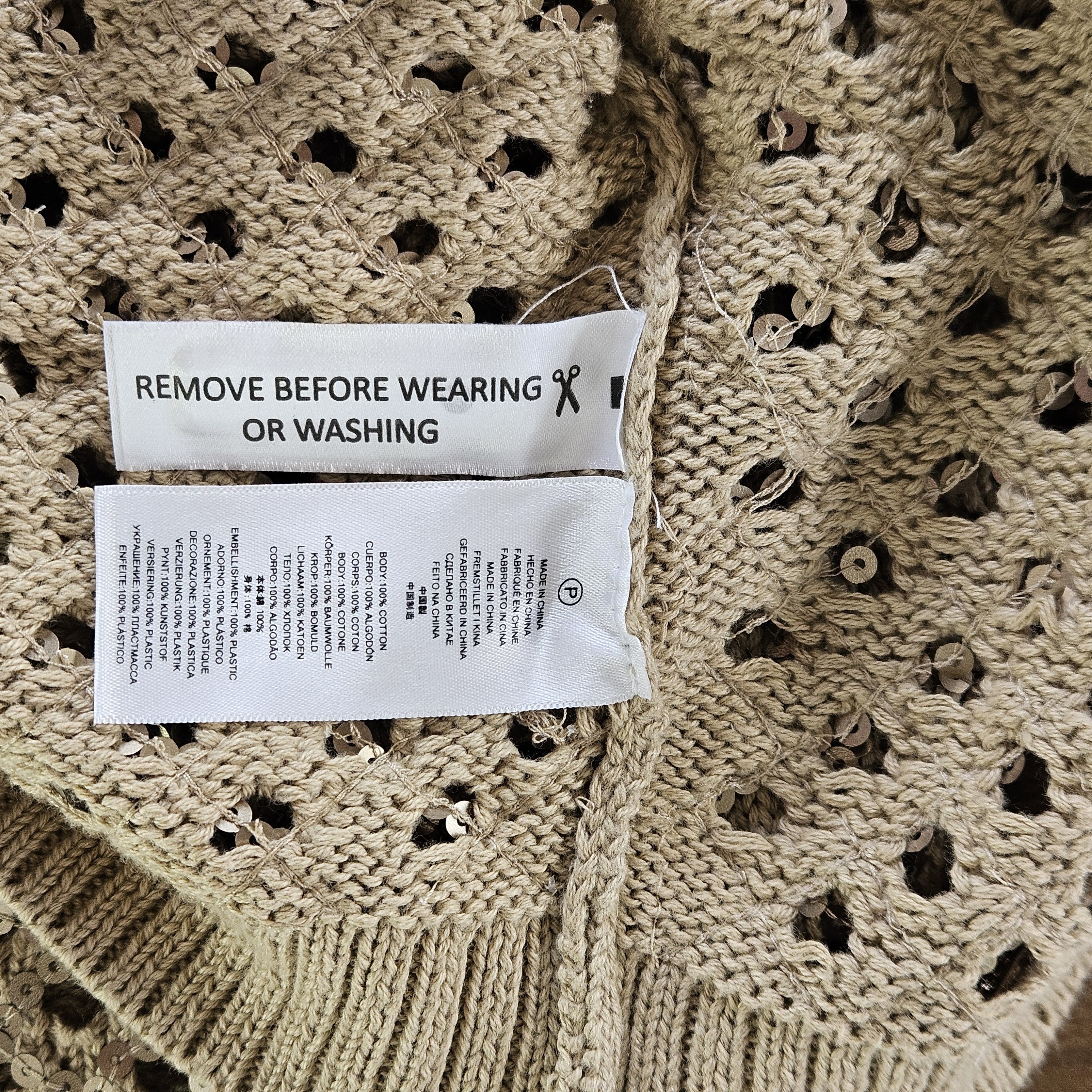 Michael Kors Michael Kors Size L NEW Sweater Cotton Gold Open Knit Sequin Size L / US 10 / IT 46 - 9 Thumbnail
