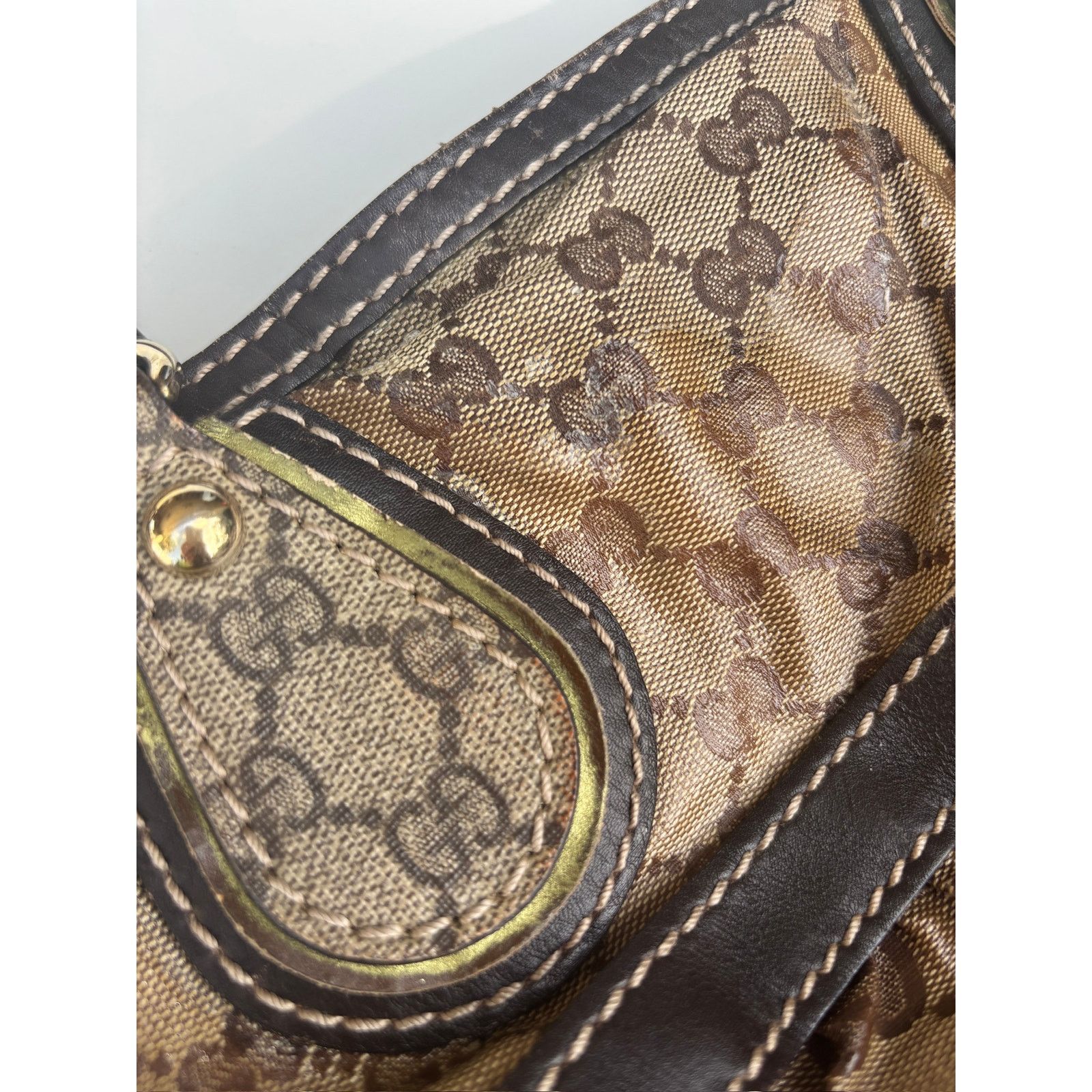 Gucci Gucci GG Brown Monogram Crystal Mix Handle Bag Size ONE SIZE - 4 Thumbnail