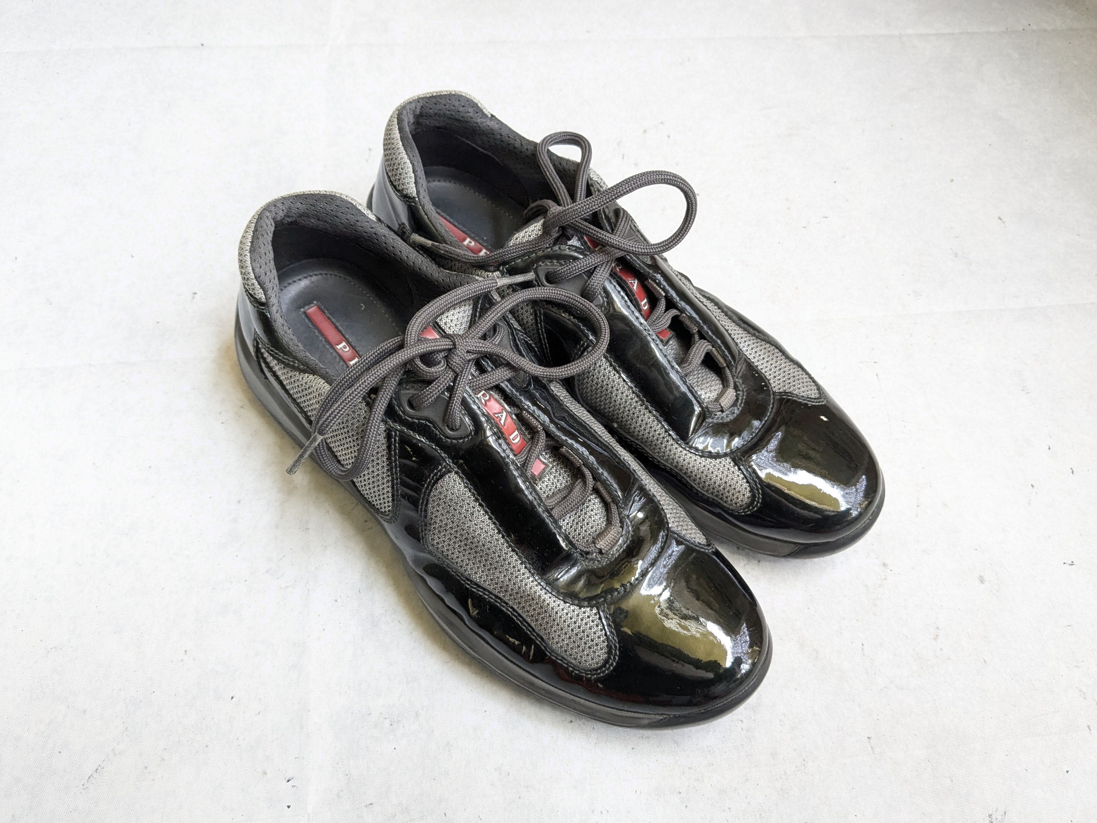 Prada Prada America's Cup Sneakers Gray Patent Leather 9 Low Top Size US 9 / EU 42 - 4 Thumbnail