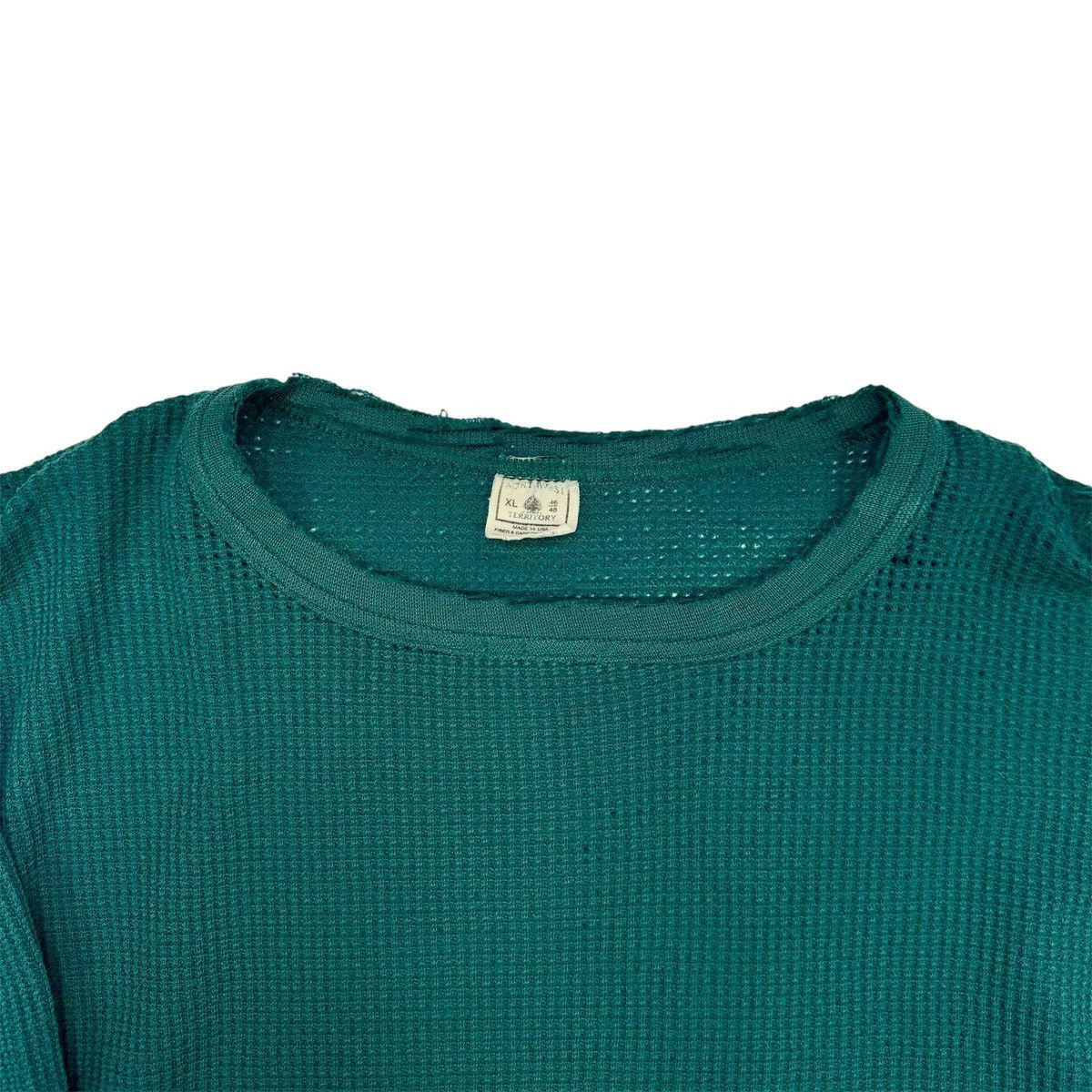 Vintage VINTAGE 70'S THRASHED FADED GREEN THERMAL Size US XL / EU 56 / 4 - 7 Thumbnail