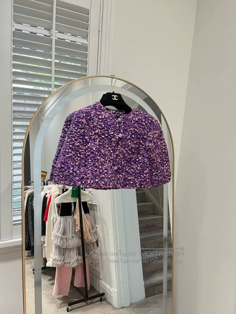 Chanel Chanel 22p purple knitted jacket Size XXS / US 00 / IT 34 - 1 Thumbnail