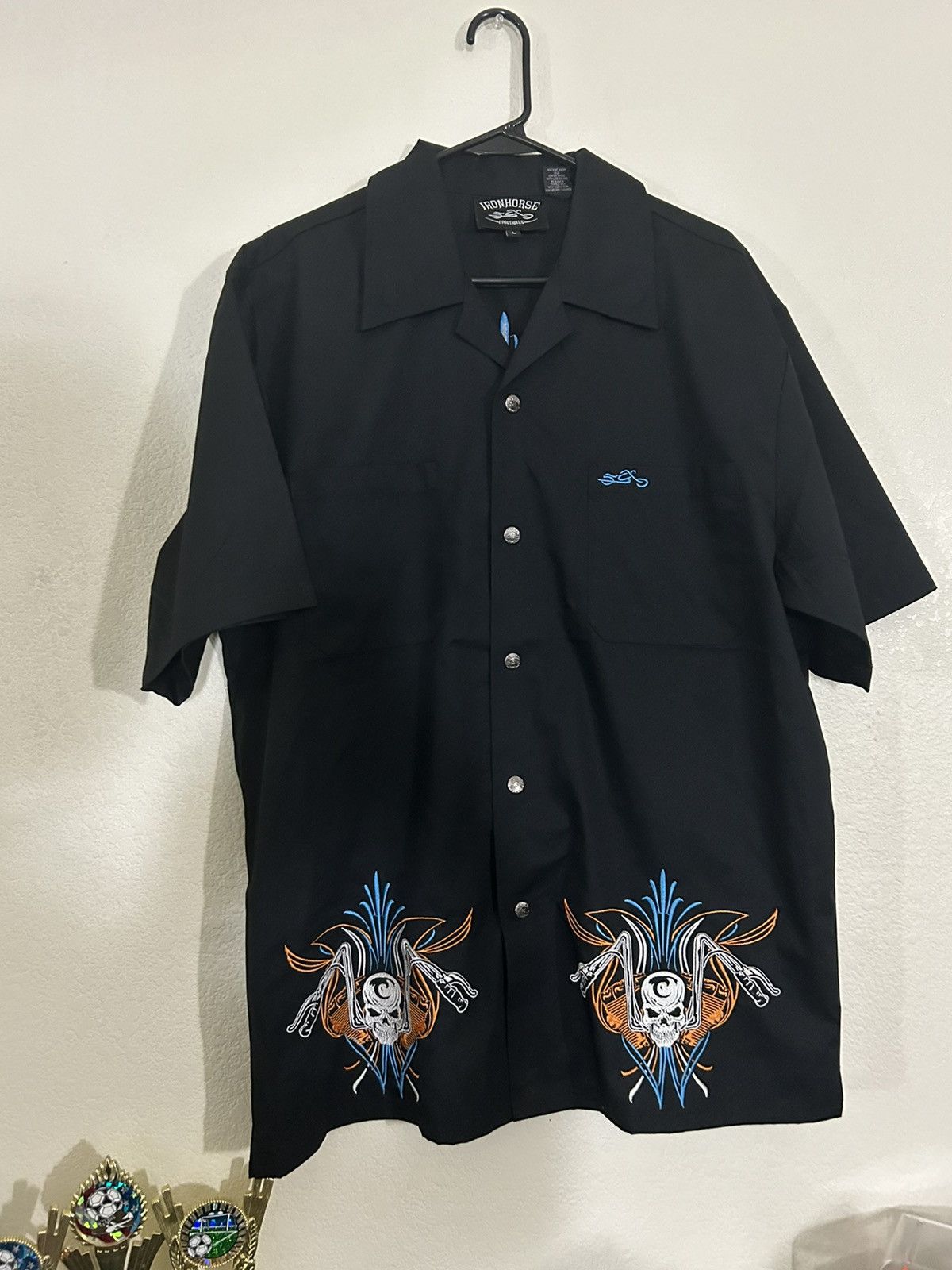 Japanese Brand × Vintage Black Ironhorse Originals Buttonup Biker Size US L / EU 52-54 / 3 - 1 Thumbnail
