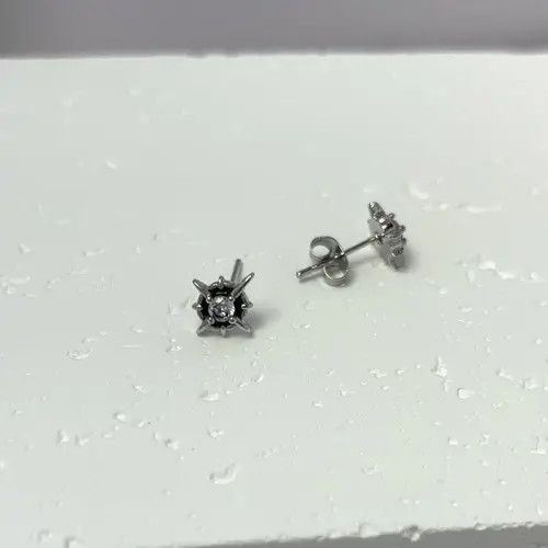 Other 925 Silver Plated CZ Star Stud Earrings for Men Women Size ONE SIZE - 4 Thumbnail