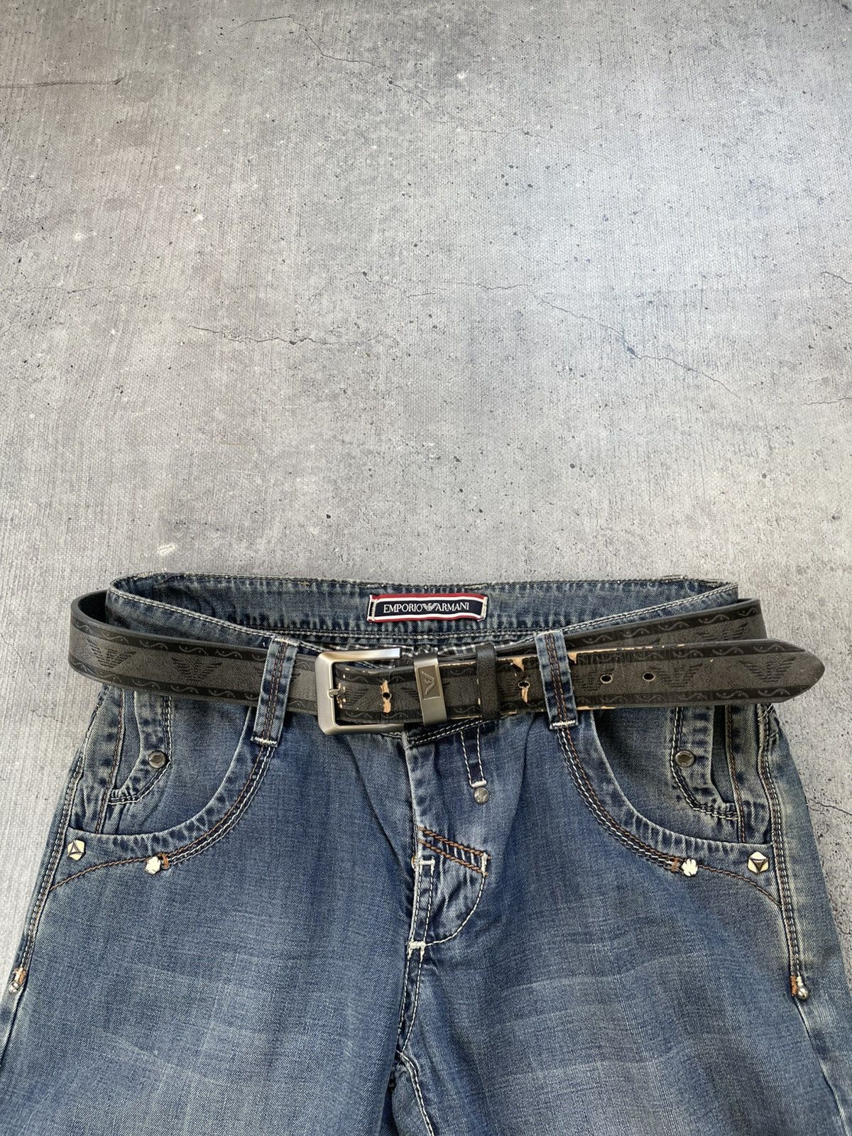 Armani Armani Vintage Belt Distressed USA STYLE AFFLICTION Y2k Size ONE SIZE - 2 Thumbnail
