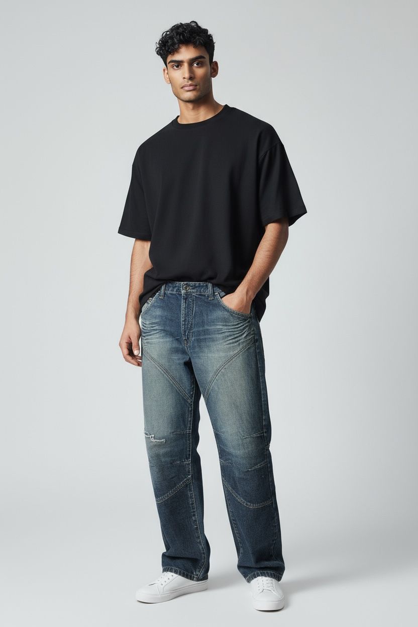 Rusty THRASHED Shine Denim Construction Rusty Blue Distressed Jean Size US 32 / EU 48 - 1 Thumbnail
