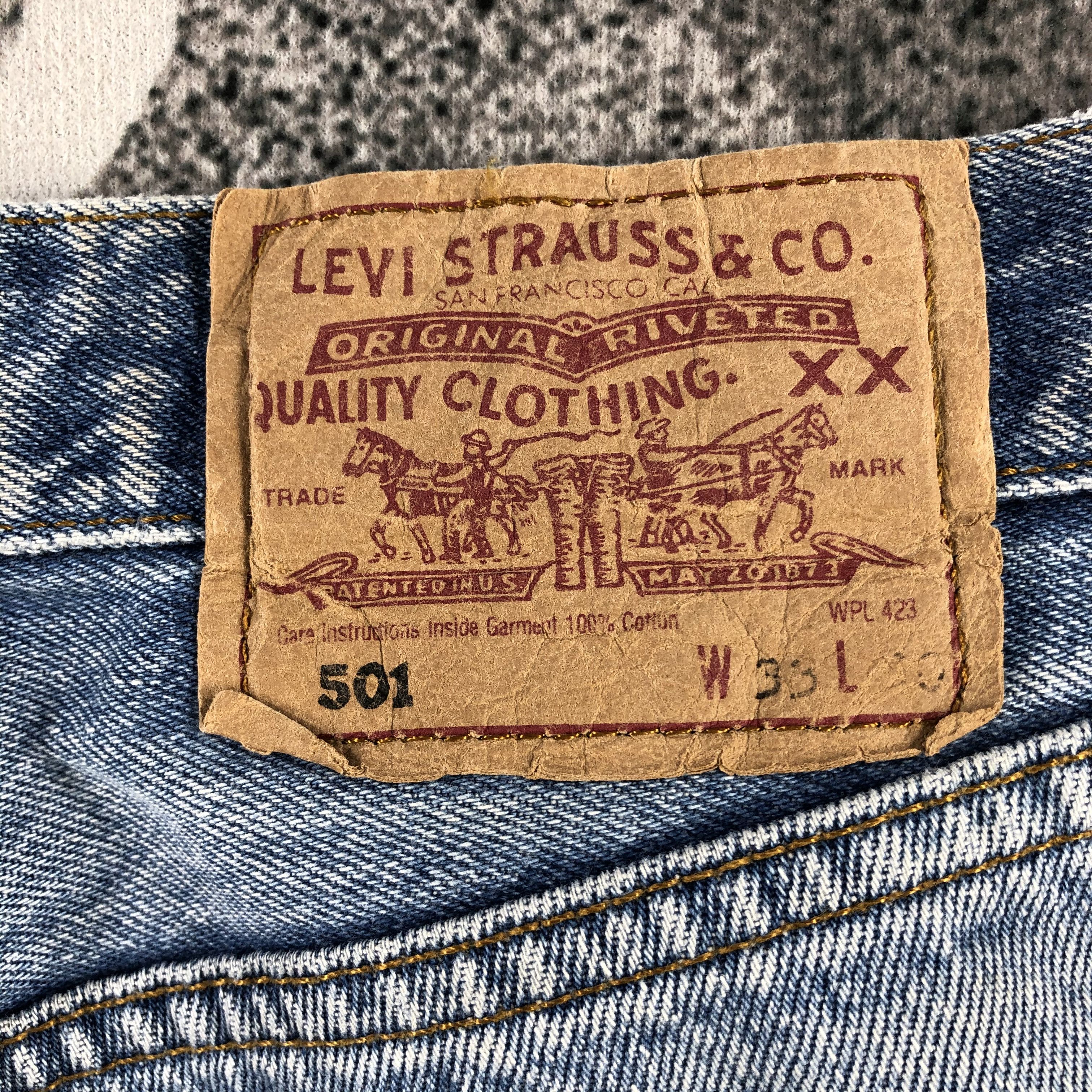 Levi's Vintage 90s Levi's 501 Jeans Distressed Denim KJ837 Size US 32 / EU 48 - 5 Thumbnail