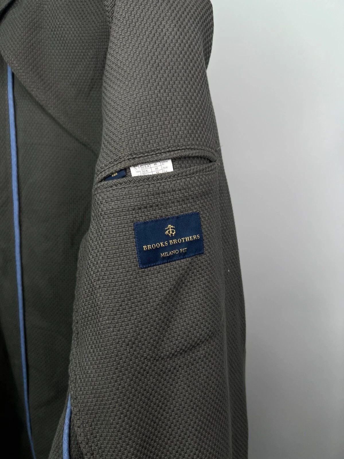 Brooks Brothers Brooks Brothers Milano Fit Half-Lined Knit Cotton Blazer Size 46R - 15 Thumbnail