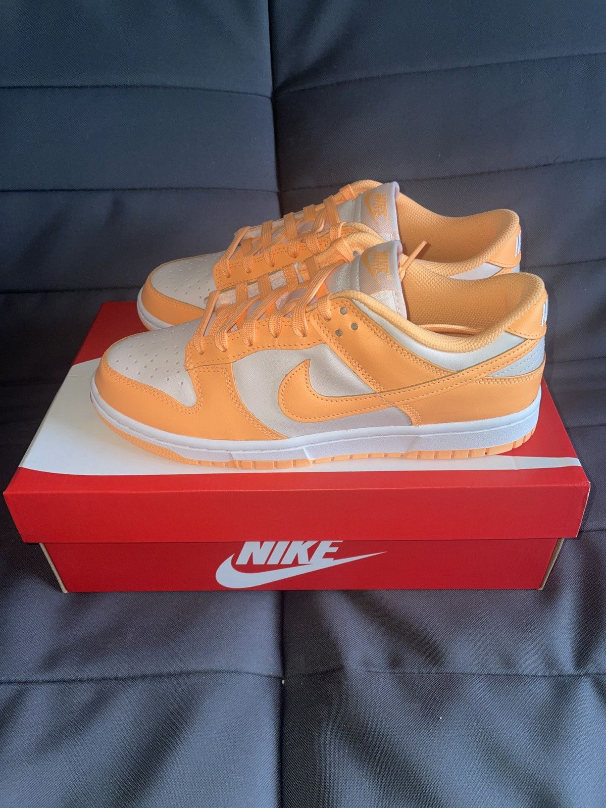 image of W Nike Dunk Low (Peach Cream/cream White) Shoes in Peach White, Women's (Size 9.5)