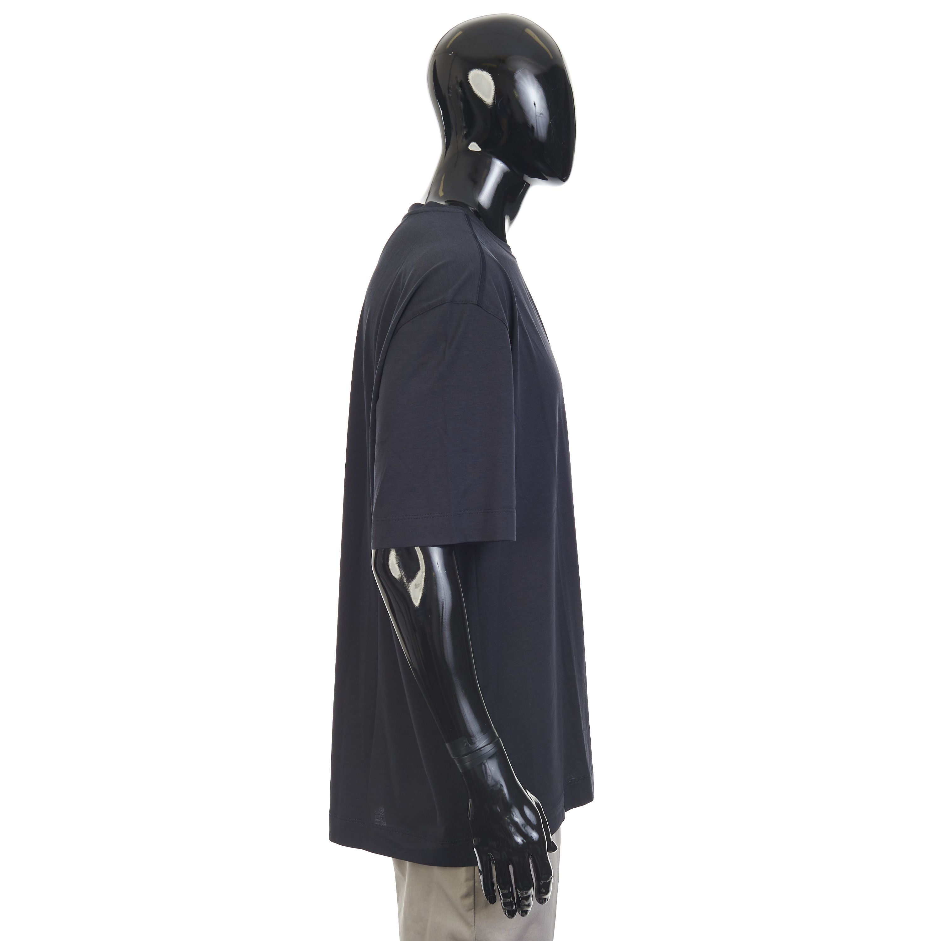 Ermenegildo Zegna Navy Blue Silk & Cotton Crewneck Tshirt 3XL Size US XXL / EU 58 / 5 - 7 Thumbnail