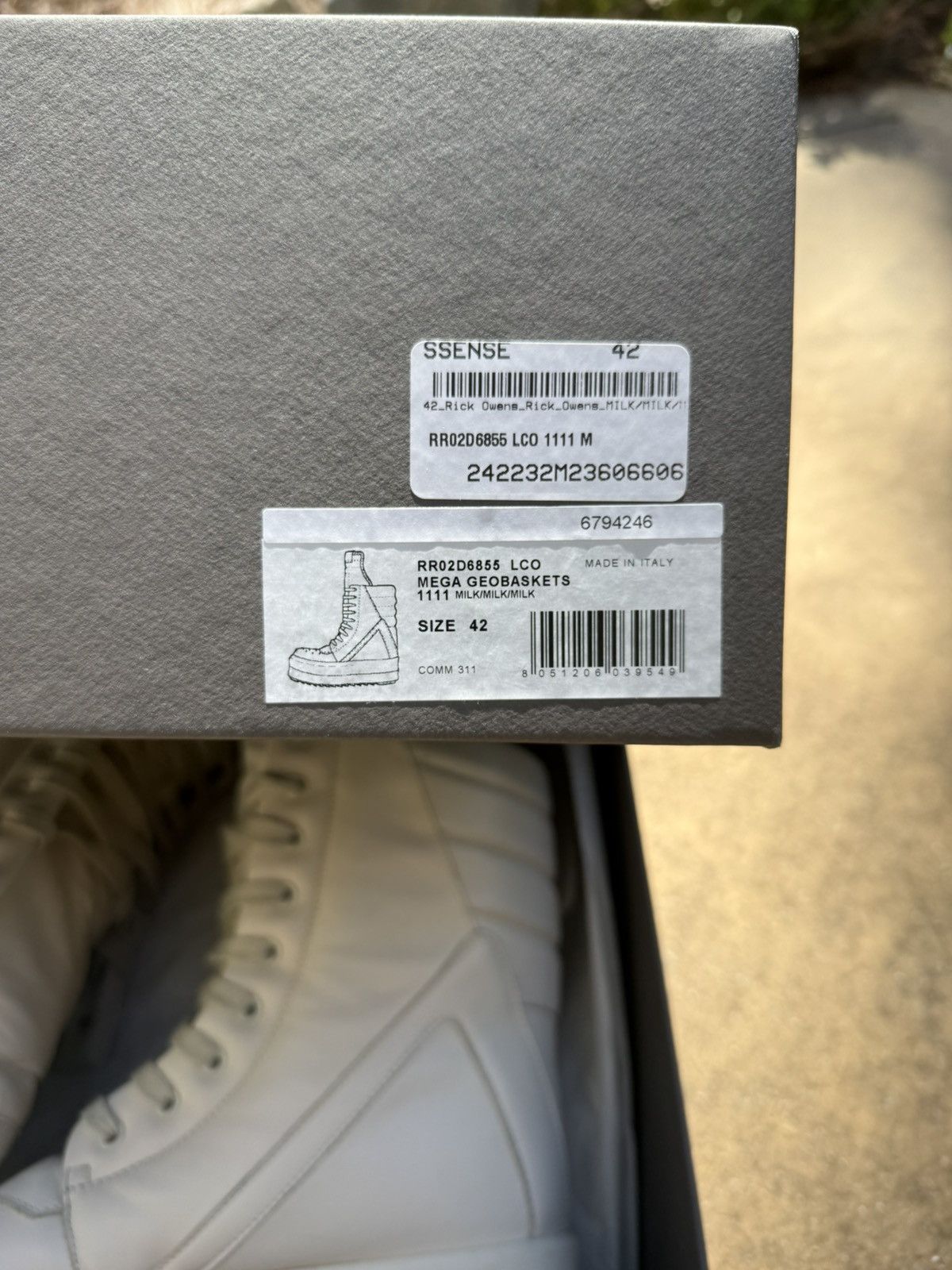 Rick Owens Rick Owens FW24 Porterville Mega Geobasket "Milk" LCO Size US 9 / EU 42 - 12 Thumbnail