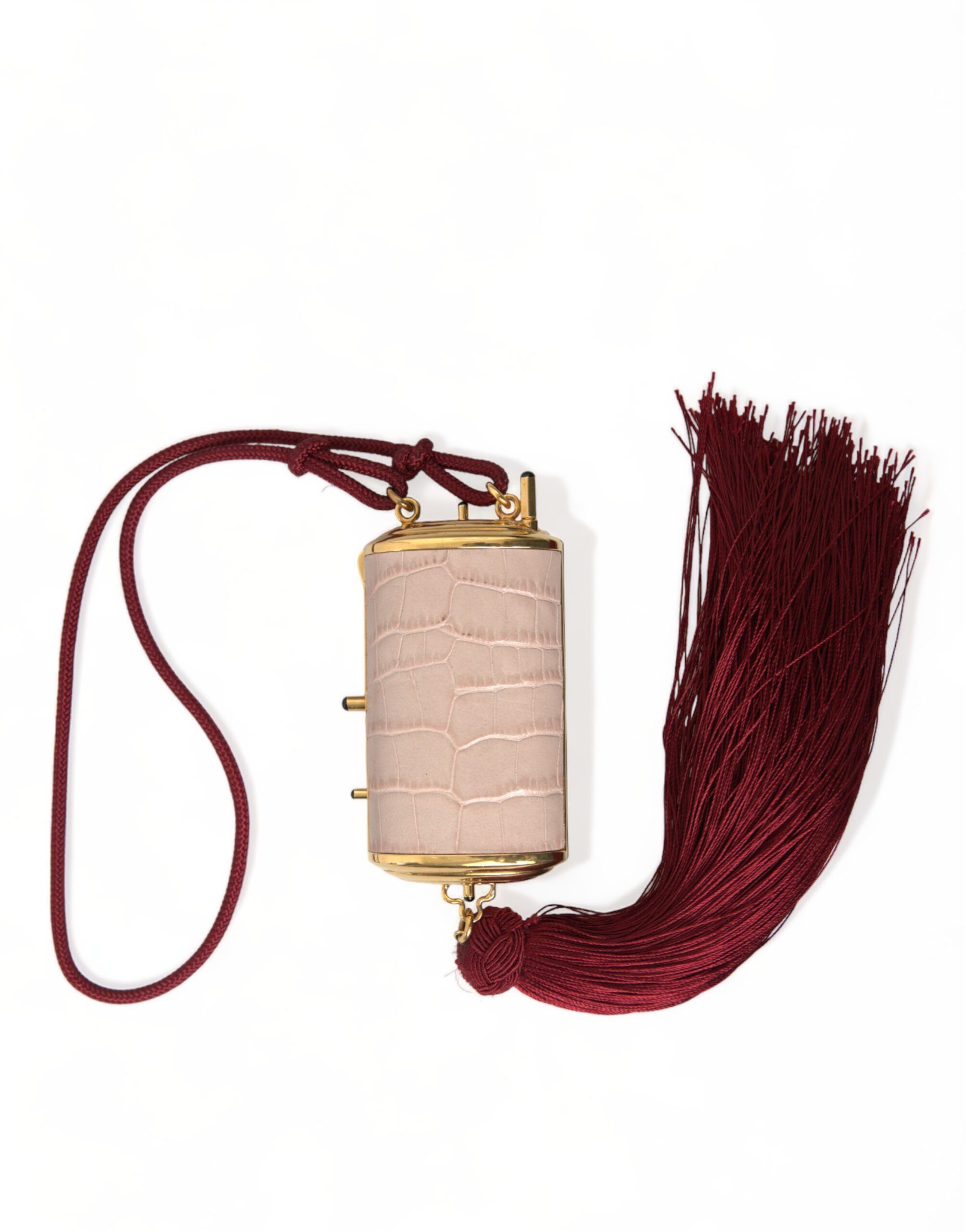 Dolce & Gabbana Exotic Pink Leather Mini Mirror Bag with Women's Tassel Size ONE SIZE - 1 Thumbnail