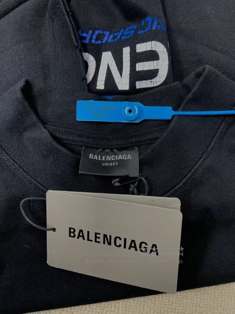 Balenciaga Balenciaga Blue Label Logo Printed Pattern Round Neck Shor Size US XXS / EU 40 - 5 Thumbnail
