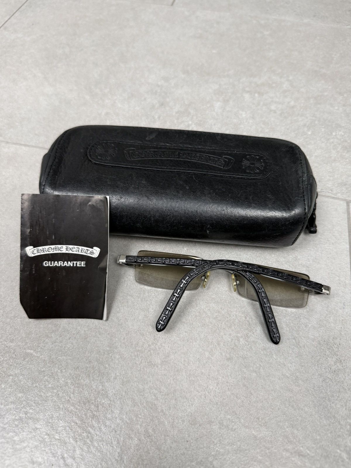 Chrome Hearts Chrome Hearts One Bob Rimless Cross-engraved Sunglasses Size ONE SIZE - 17 Thumbnail