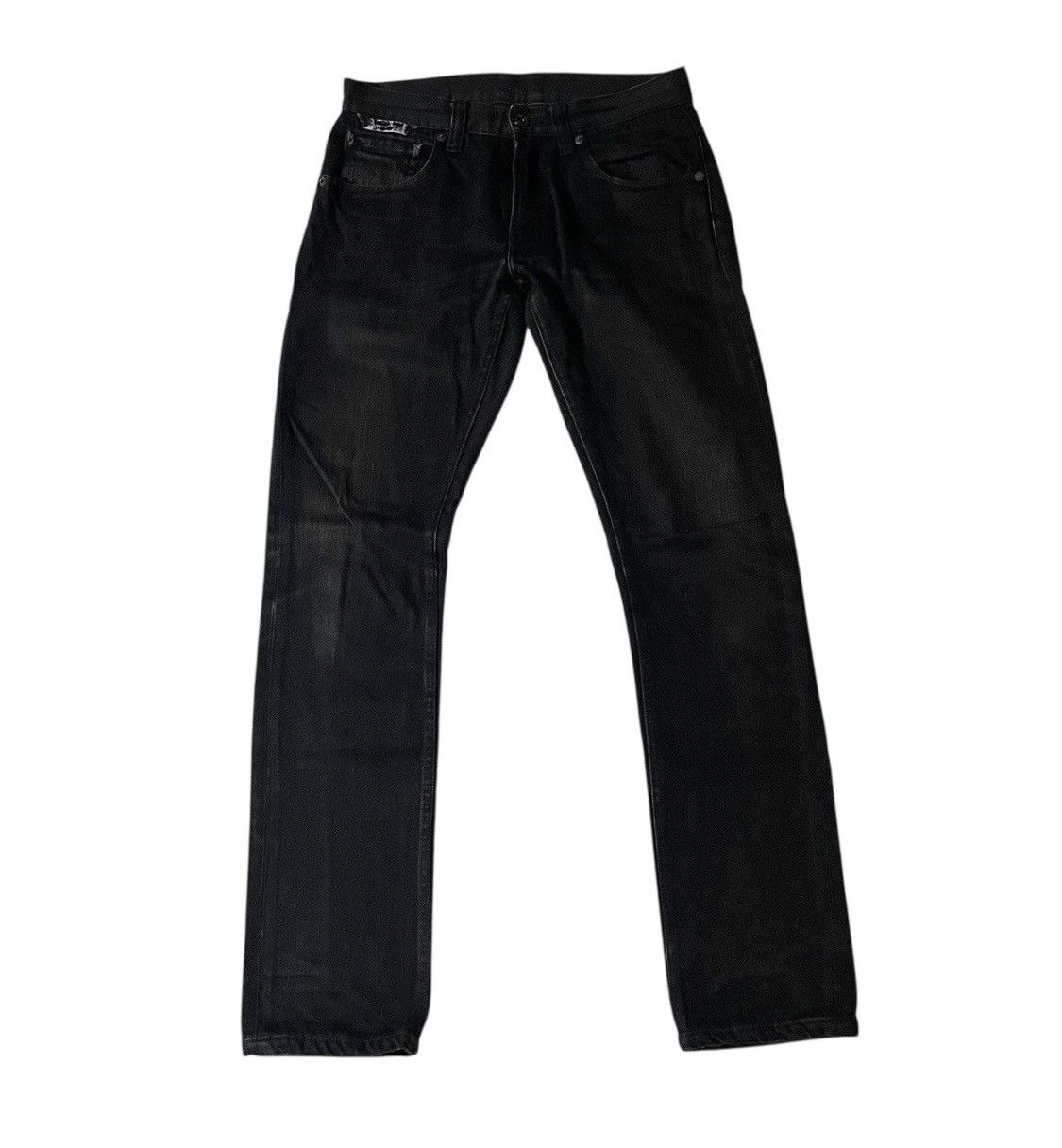 Yohji Yamamoto TAX FREE 🇺🇸 Yohji yamamoto y-3 logo slim straight black jeans Size US 29 - 1 Thumbnail
