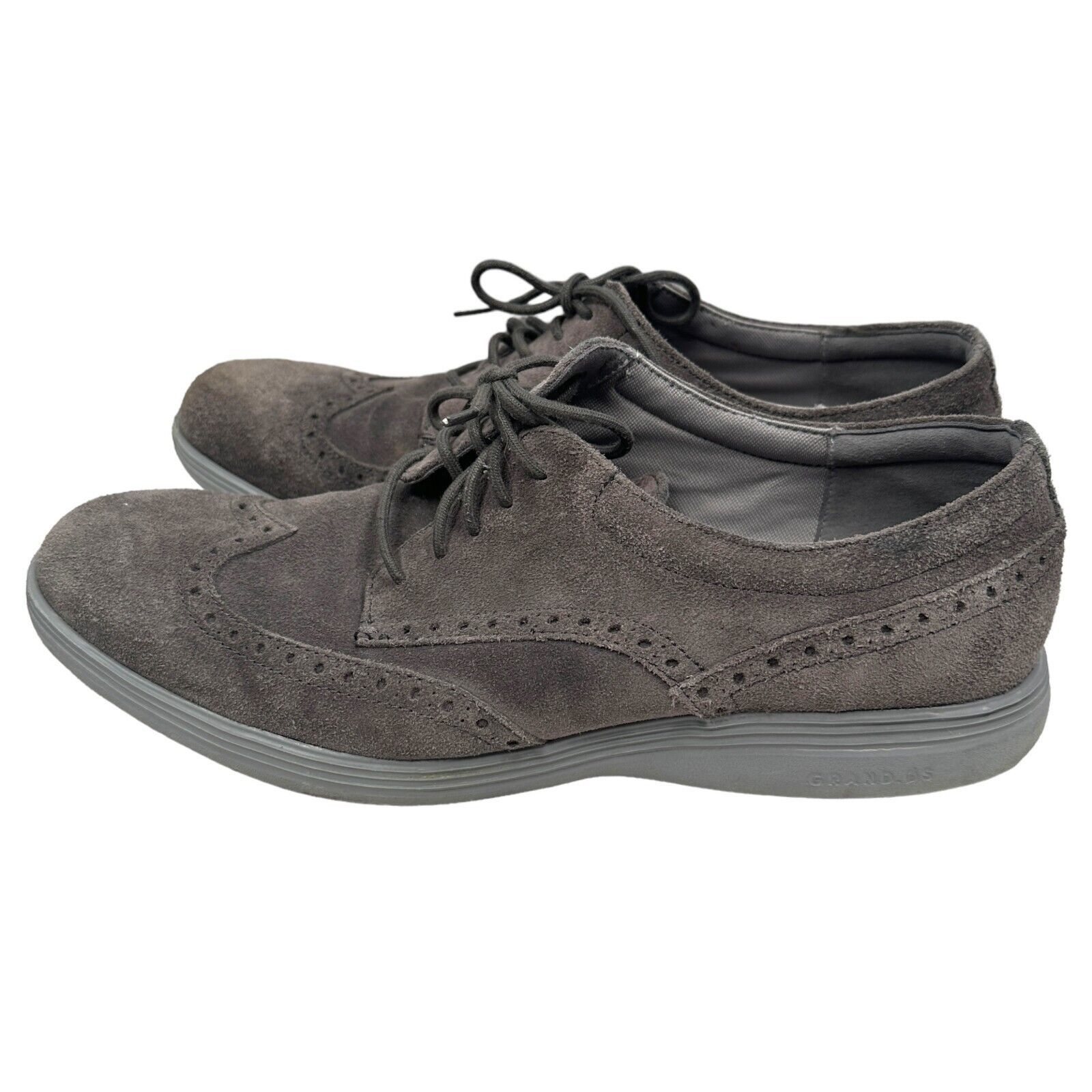Cole Haan Cole Haan Grand Tour Wingtip Oxford Shoes 10.5 Gray Suede Size US 10.5 / EU 43-44 - 3 Thumbnail