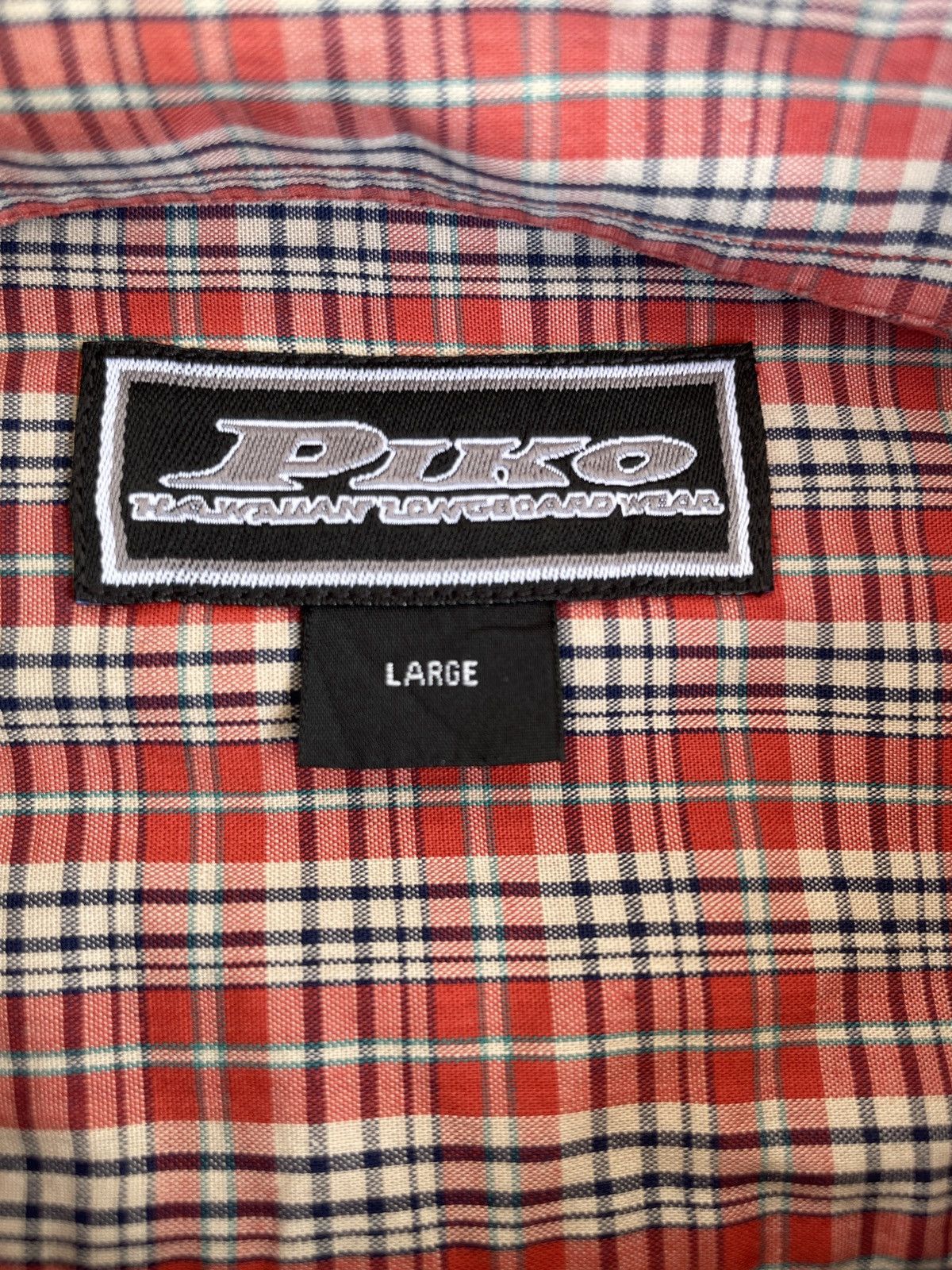 Japanese Brand VTG 90s Piko Hawaii Longboard Wear Red Plaid Chest Pocket Size US L / EU 52-54 / 3 - 5 Thumbnail
