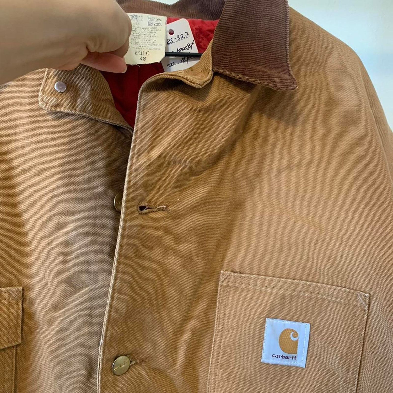 Carhartt Vintage 90s Carhartt Red Linned Chore Coat jacket Size US L / EU 52-54 / 3 - 2 Thumbnail