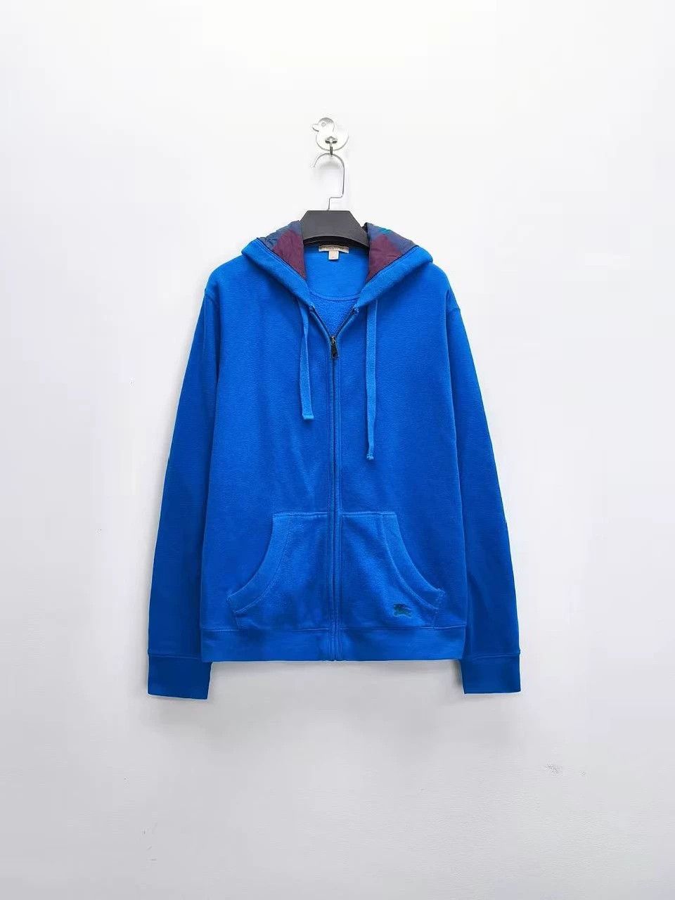Burberry Blue Embroidered Hooded Jacket