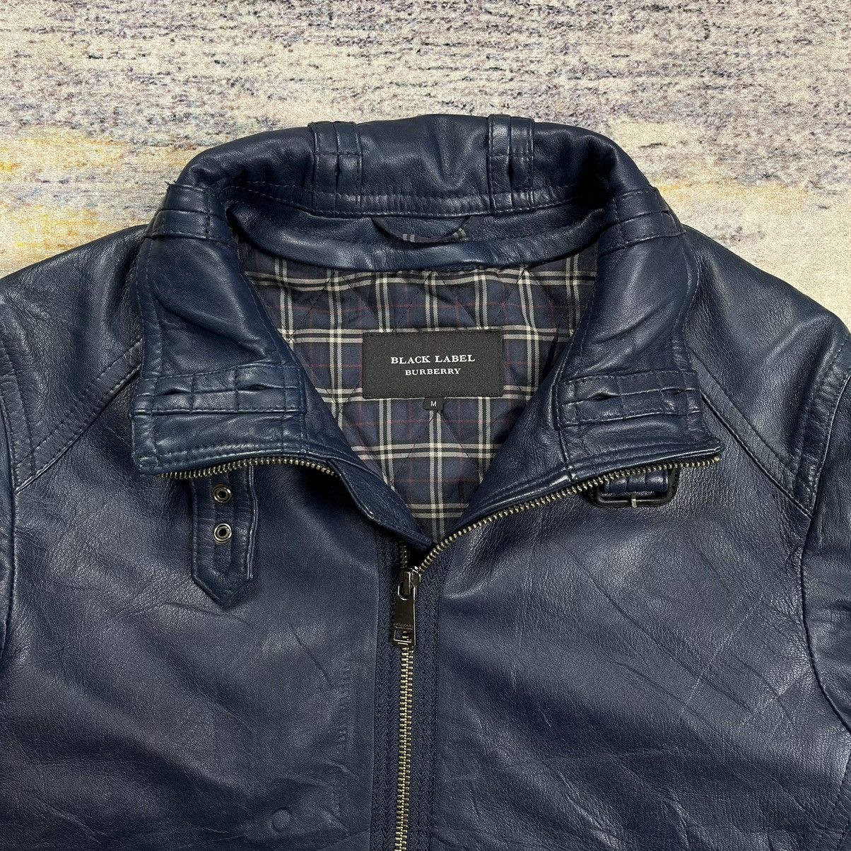 Burberry Black Label multi zipper riders leather jacket
