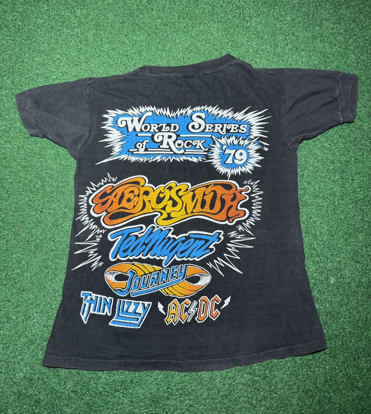 Band Tees World Series Rock 70s Aerosmith ACDC Journey 15x21 T Shirt Size US XXS / EU 40 - 3 Thumbnail