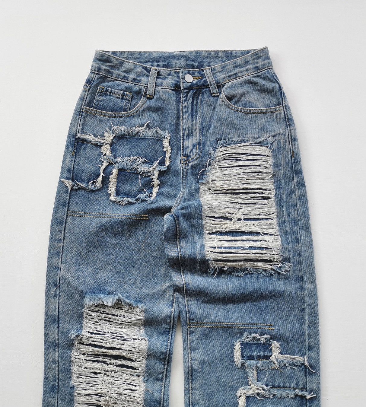 Japanese Brand × Jean × Kapital Romwe Loose Boro Patchwork Jeans Women Kapital inspired Size 27" / US 4 / IT 40 - 3 Thumbnail