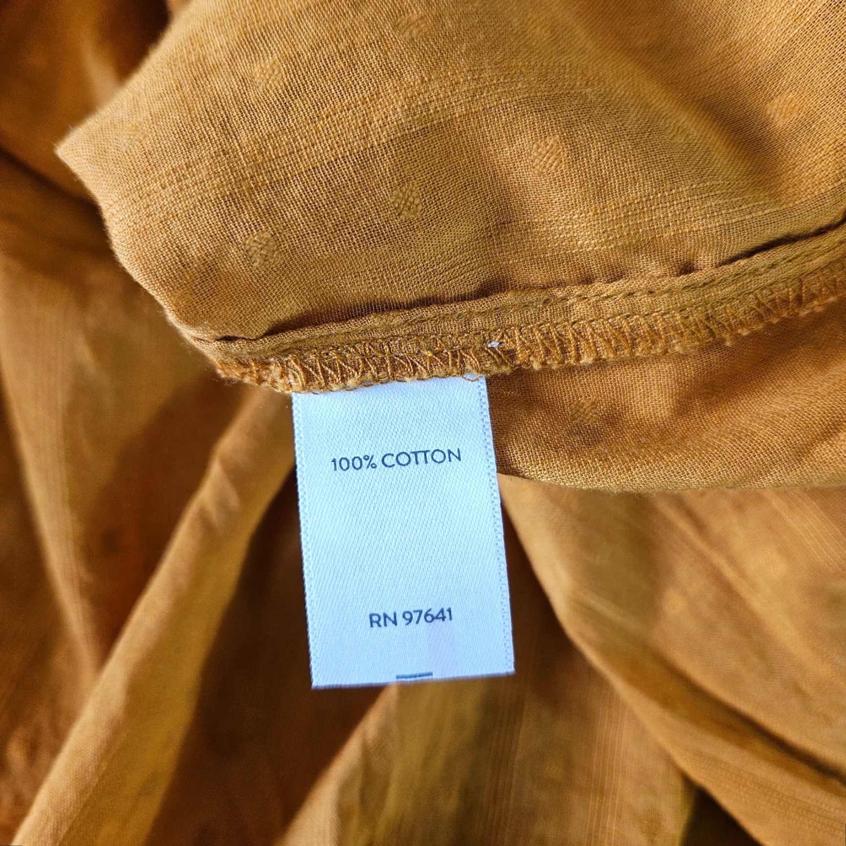 J. Jill J Jill Womens Top 2X Mustard Swiss Dot Long Sleeve Cotton Pintuck Blouse Shirt Womens Size XXL / US 16-18 / IT 52-54 - 4 Thumbnail