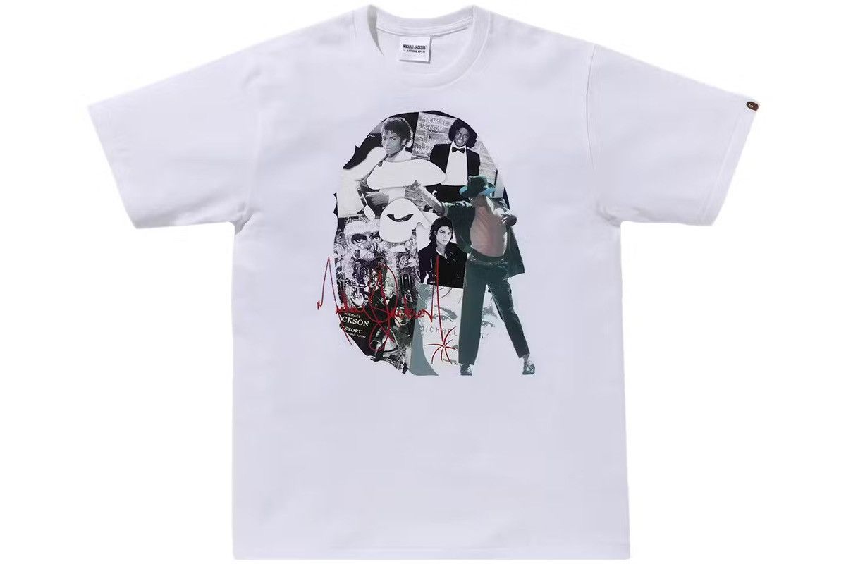Bape BAPE x Michael Jackson Album Jacket Ape Head Tee White Size US M / EU 48-50 / 2 - 2 Thumbnail