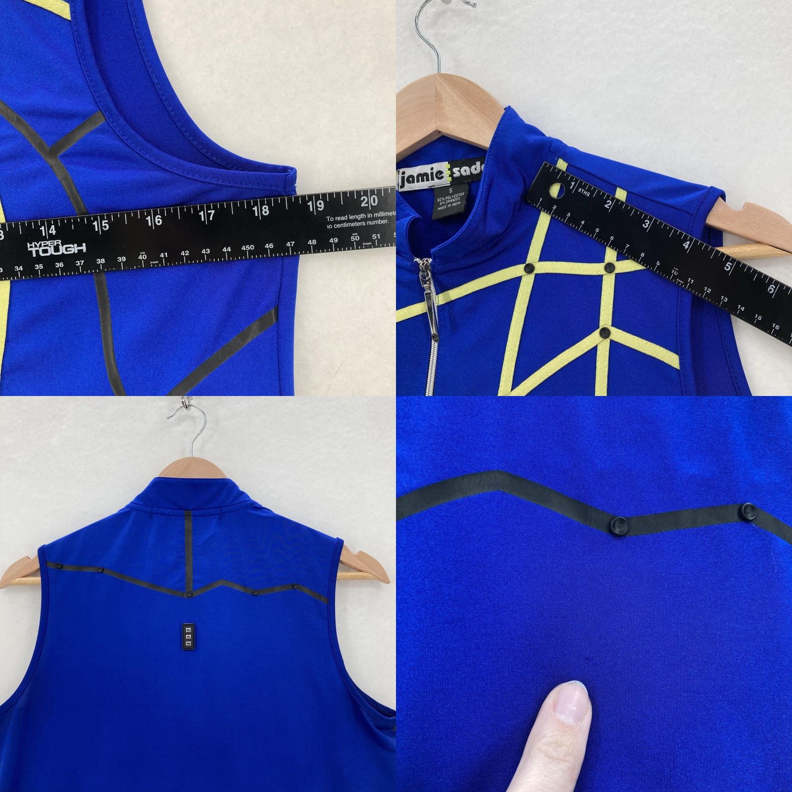 Vintage Jamie Sadock Shirt Womens S Royal Blue Sleeveless Quarter Zip Mock Neck Golf Size S / US 4 / IT 40 - 8 Thumbnail