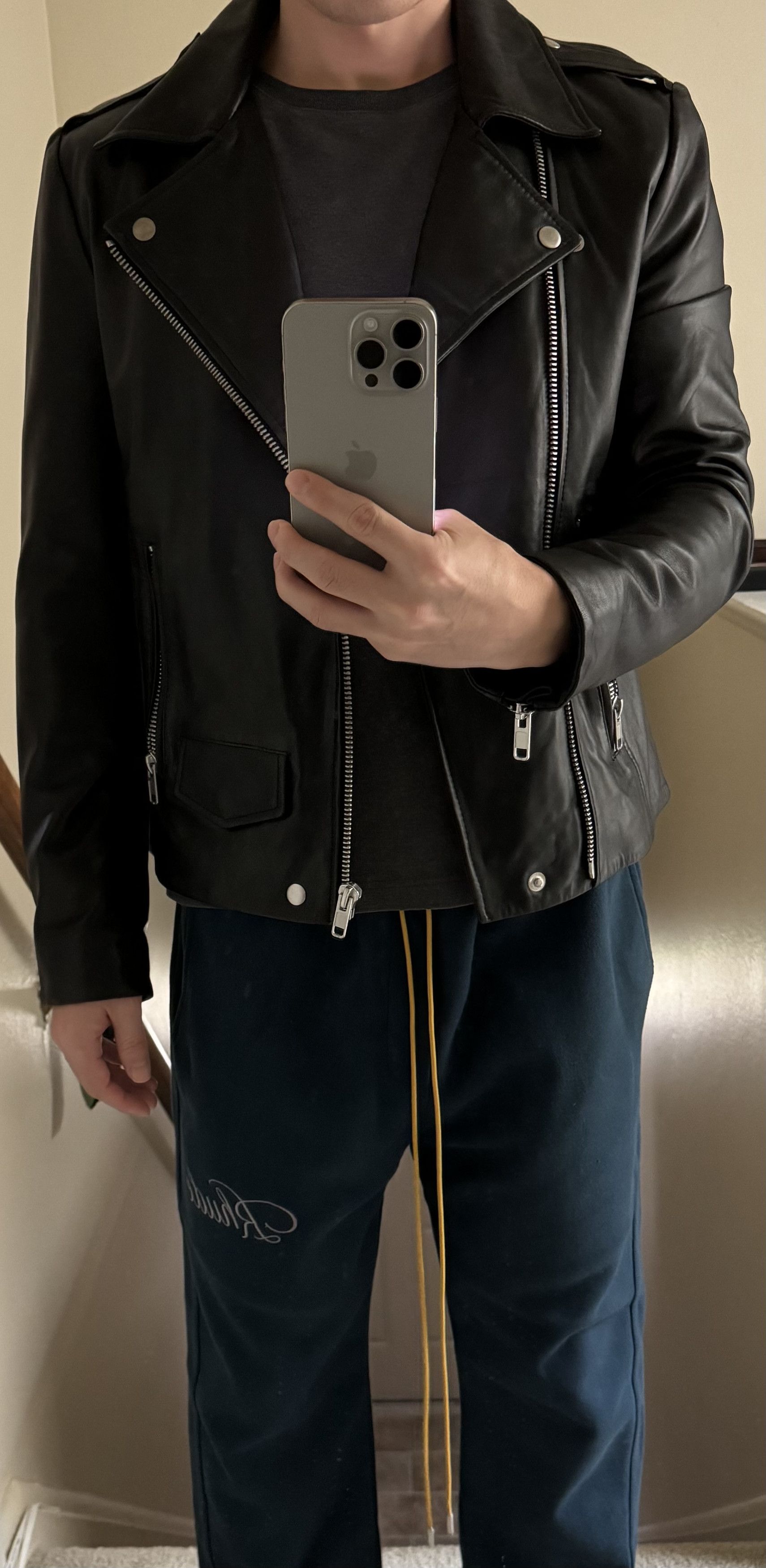 Oak NYC OAK NYC 100 LAMB Leather Jacket Black Grailed