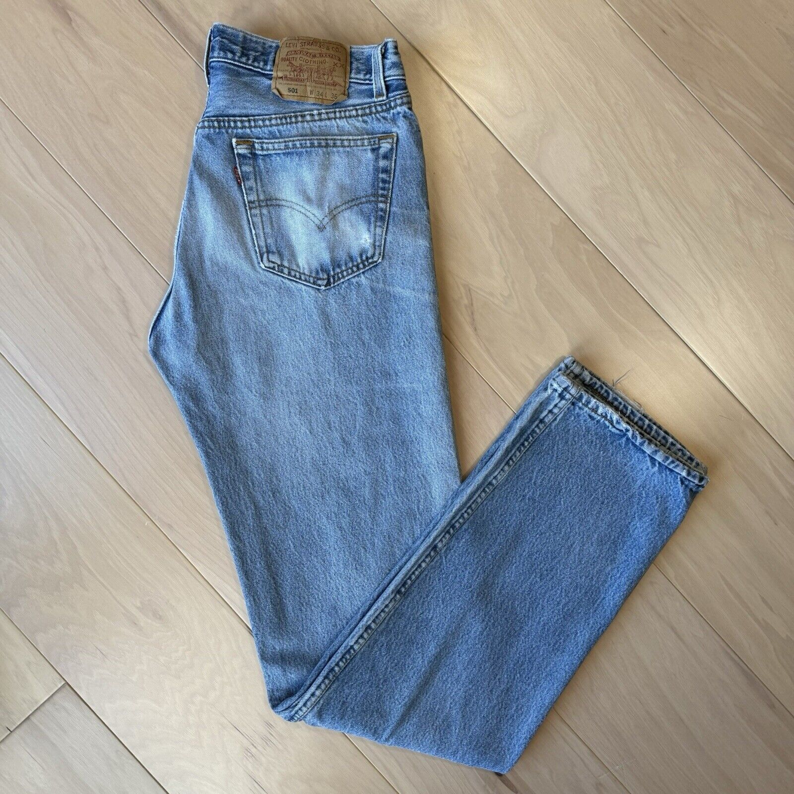 Levi's × Vintage Vintage Levis 501 Jeans 33 Blue Denim Made in USA Workwear Size US 33 - 2 Thumbnail