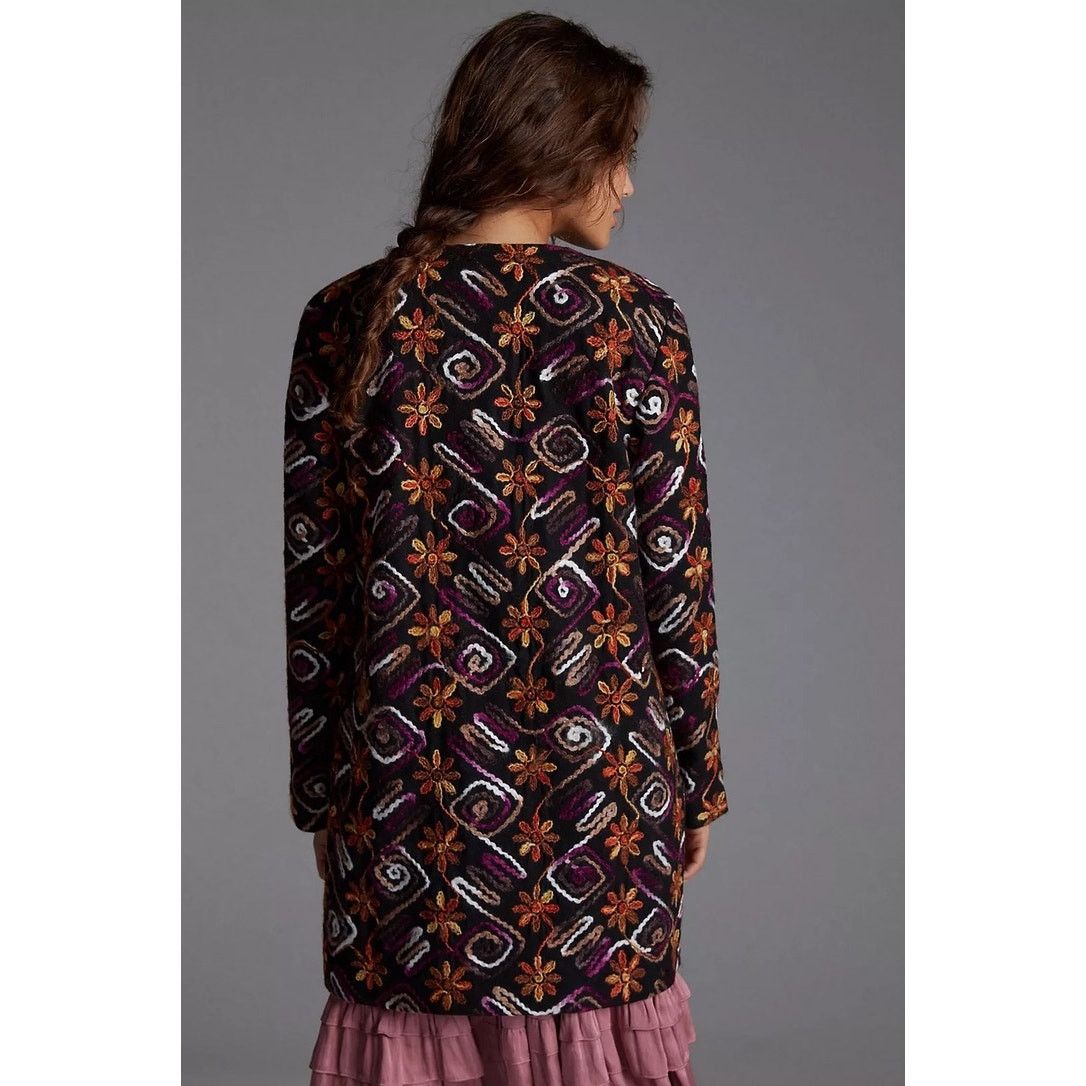 Hutch Anthropologie Women's XS Floral Embroidered Overcoat Size XS / US 0-2 / IT 36-38 - 2 Thumbnail