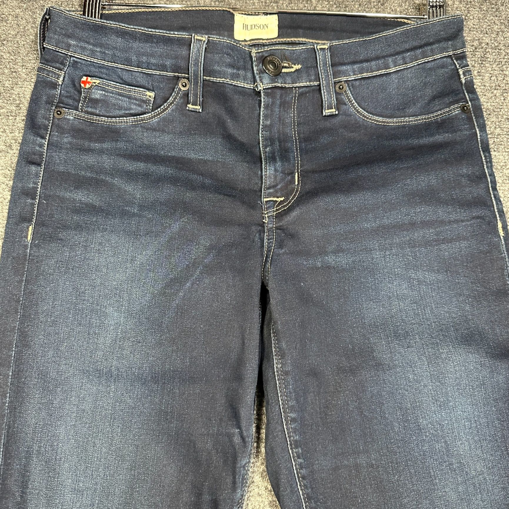 Hudson Hudson Jeans Womens 29 Krista Ankle Super Skinny Dark Wash Cotton Stretch Denim Pants 5-Pocket Regular Rise Blue Seasonal Vintage No Size 29" - 3 Thumbnail