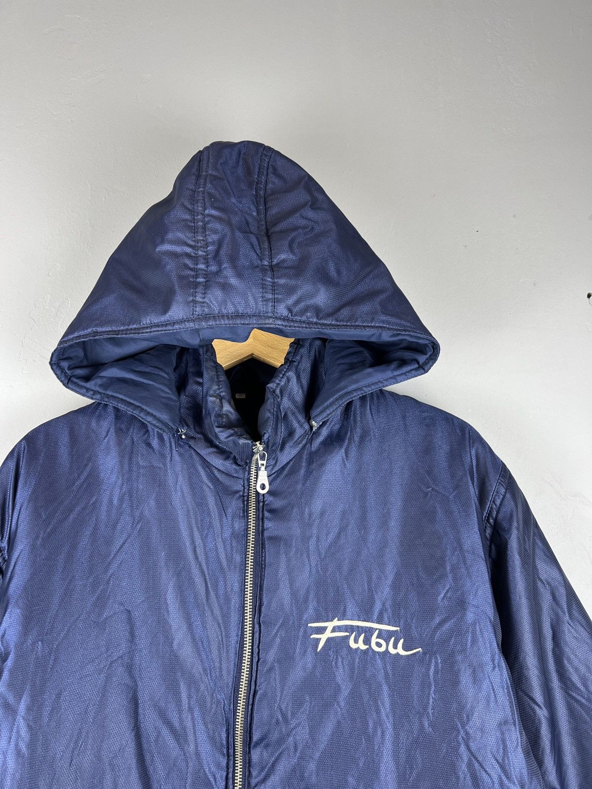 Fubu × Japanese Brand × Vintage Vintage FUBU Down Opti zip 90s big logo centre y2k Size US S / EU 44-46 / 1 - 5 Thumbnail