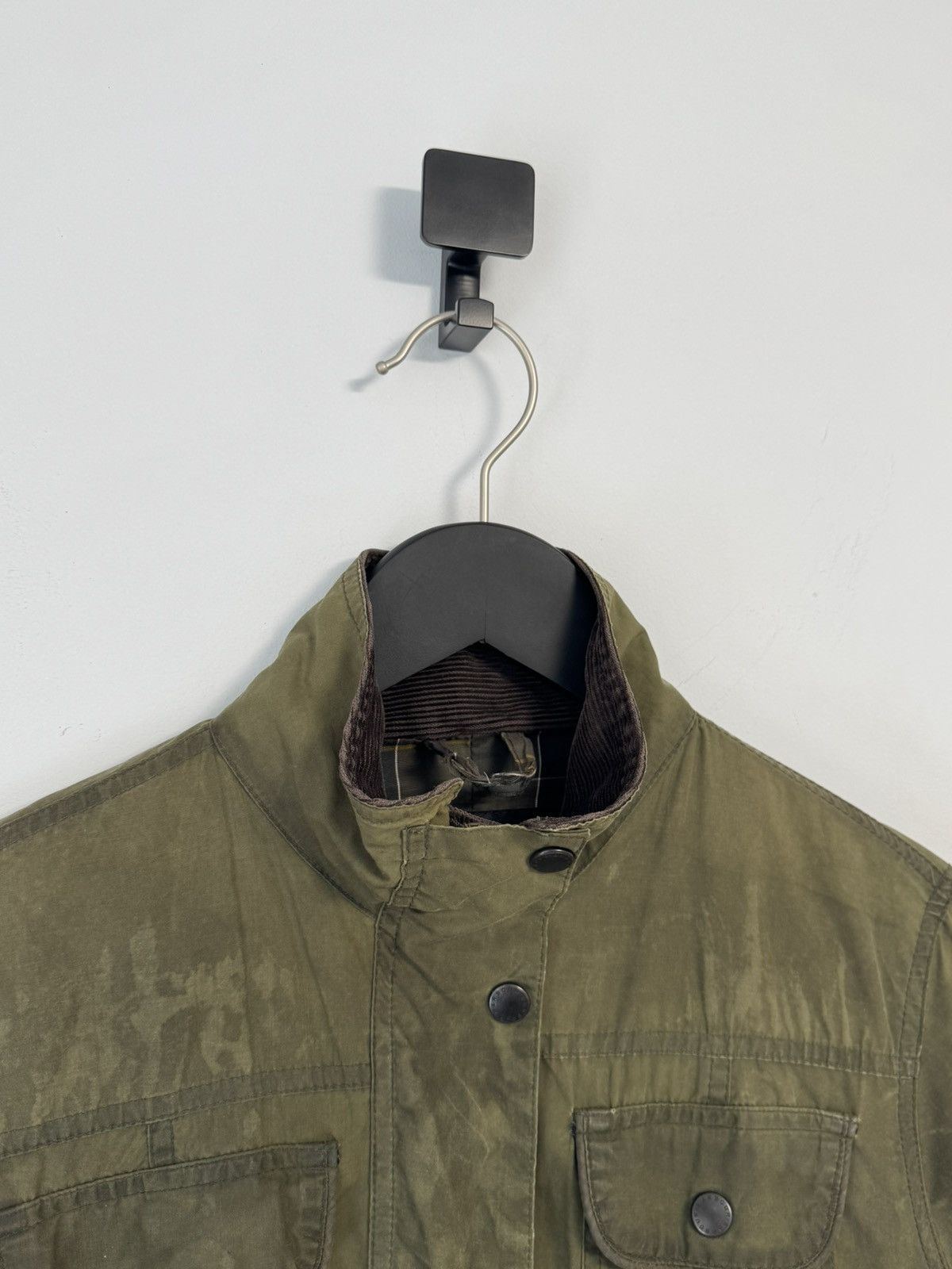 Barbour Women’s Barbour L1091 Utility Waxed Olive Jacket Wax Coat Size M / US 6-8 / IT 42-44 - 10 Thumbnail