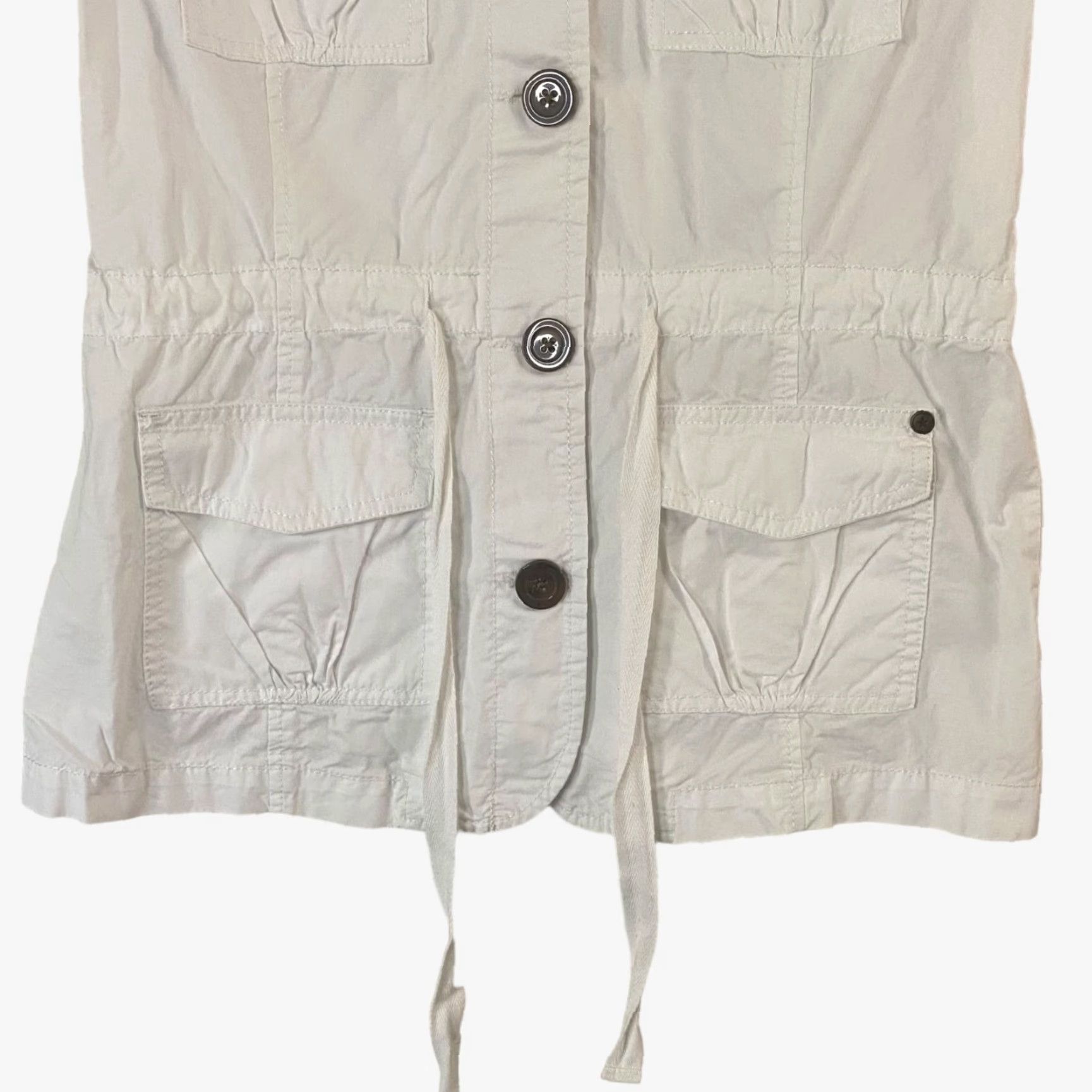Converse Converse Women's Small White Cotton Long-Sleeve Button-Up Utility Cargo Jacket Size S / US 4 / IT 40 - 6 Thumbnail