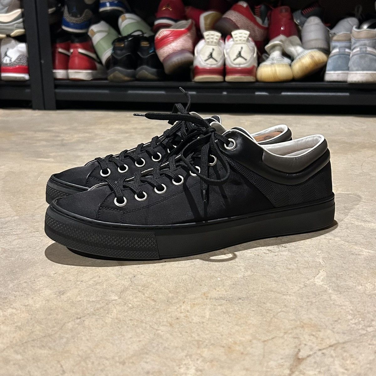 Designer × Louis Vuitton Louis Vuitton Nylon Graphite Damier Leather Sneakers US 8.5 Size US 8.5 / EU 41-42 - 1 Thumbnail