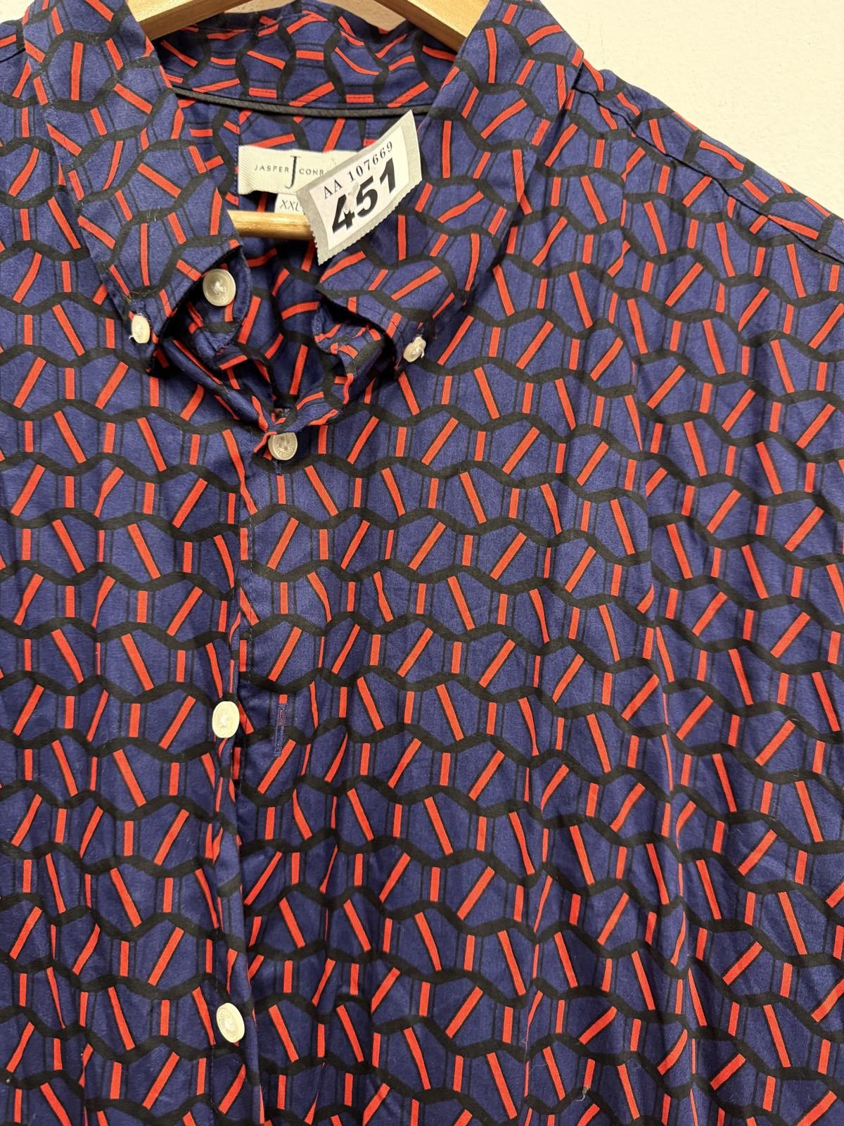 Jasper Conran Jasper Conran Men's Short Sleeve Button-Up Shirt Size US XXL / EU 58 / 5 - 2 Thumbnail
