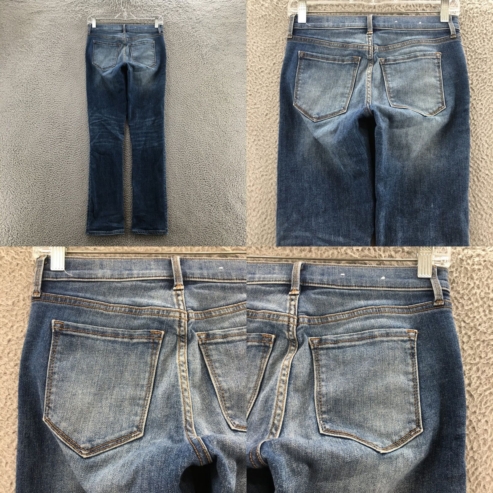 Banana Republic Banana Republic Jeans Womens 24 Straight Denim Blue Distressed 5-Pocket Regular Rise Low Inseam 30.5 inches XXs? Size 42" / US 20 - 9 Thumbnail