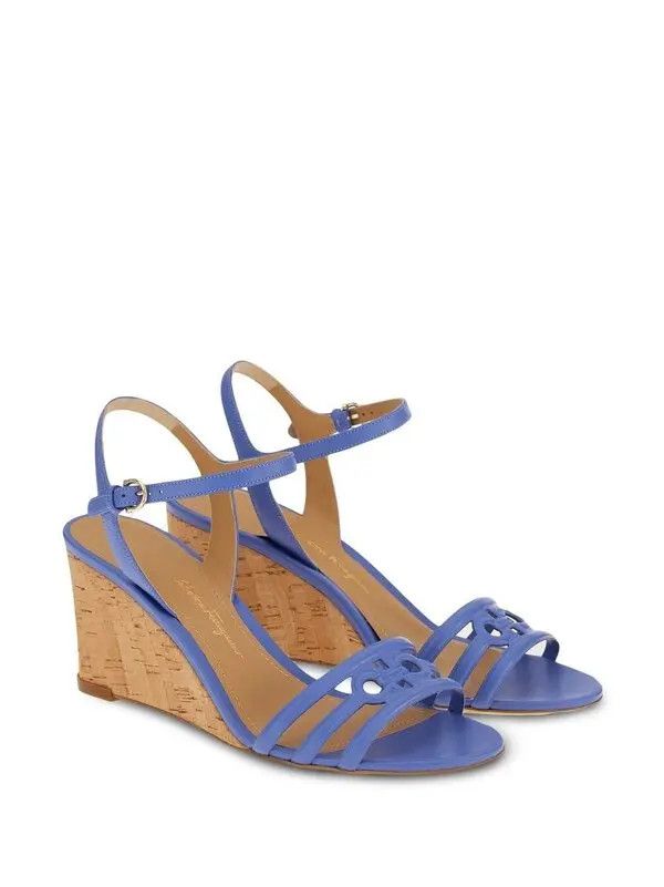Salvatore Ferragamo o1y0426 Buckle-fastening Ankle Strap Sandals in Blue Size US 10 / IT 40 - 2 Thumbnail