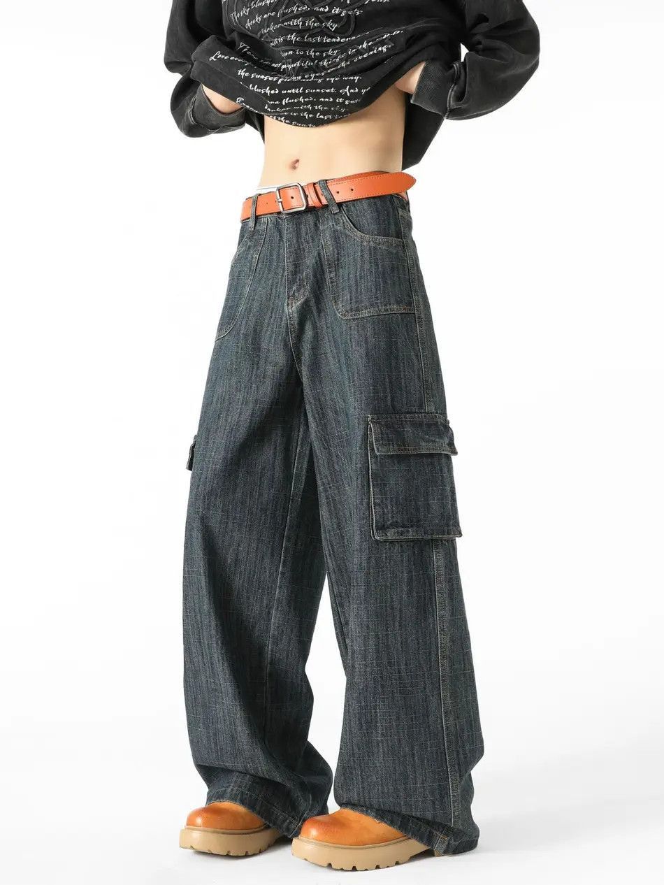Japanese Brand Retro loose wide leg pocket jeans Size US 32 / EU 48 - 2 Thumbnail