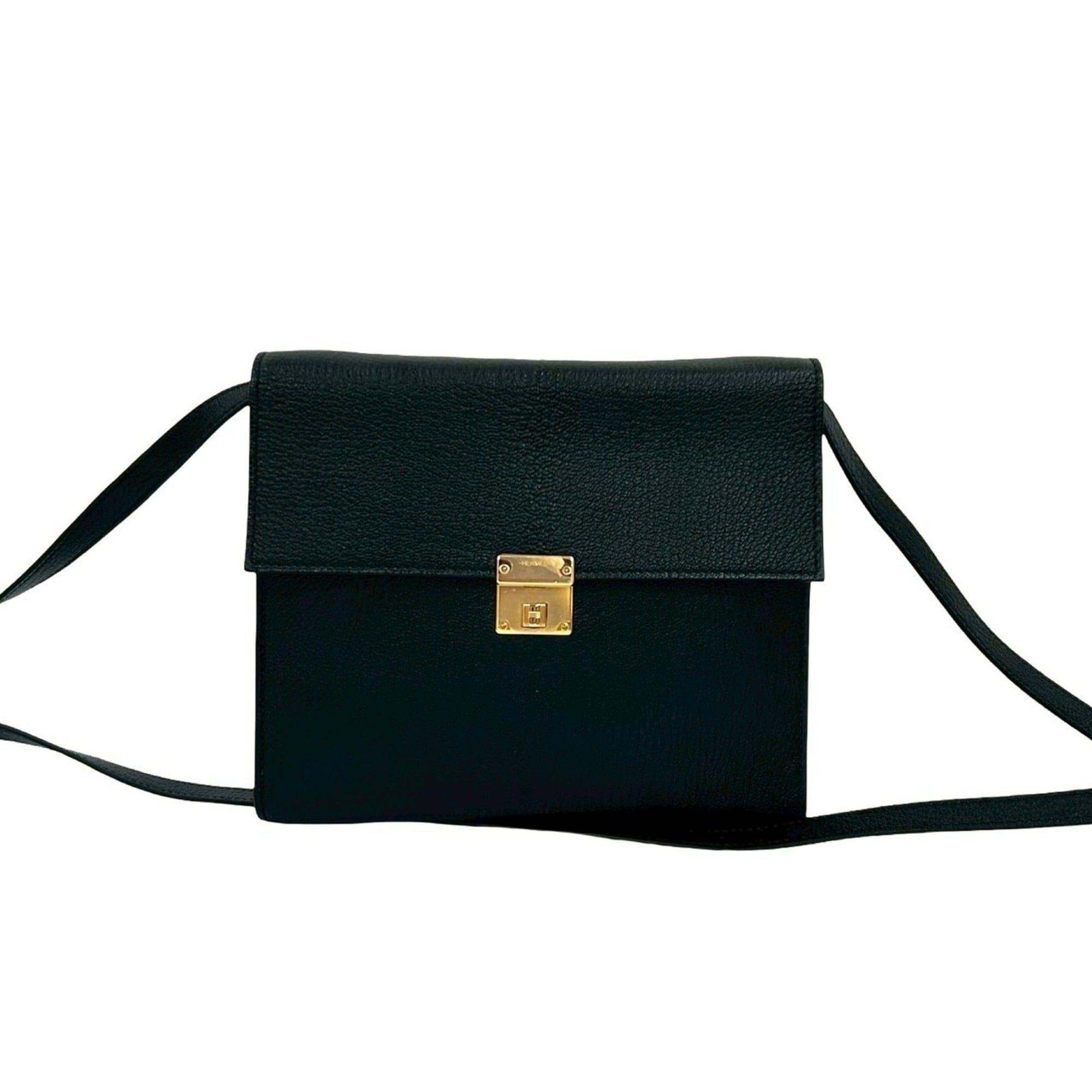 Hermes Y HERMES Hermès Click 16 Chevre Leather Shoulder Bag/Pochette Black 30486 Size ONE SIZE - 1 Thumbnail