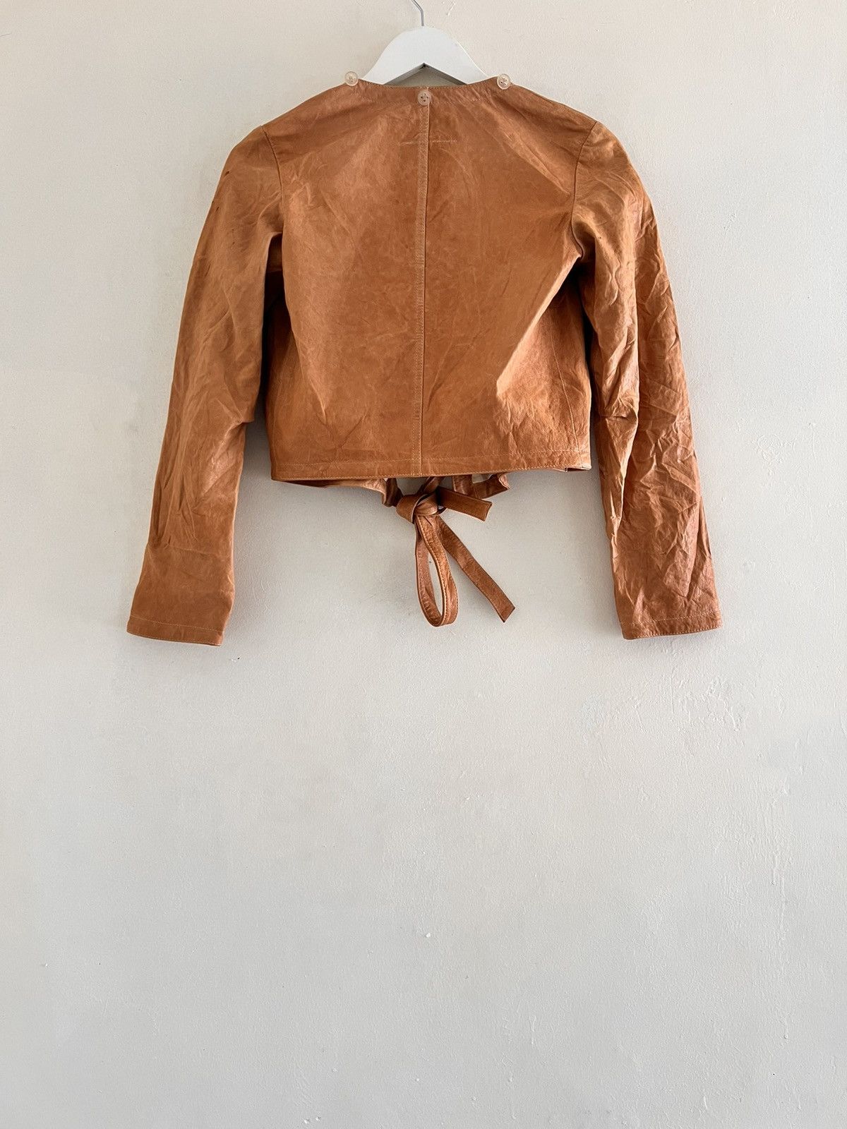 MM6 Maison Margiela Cropped Leather Jacket Size XS / US 0-2 / IT 36-38 - 5 Thumbnail