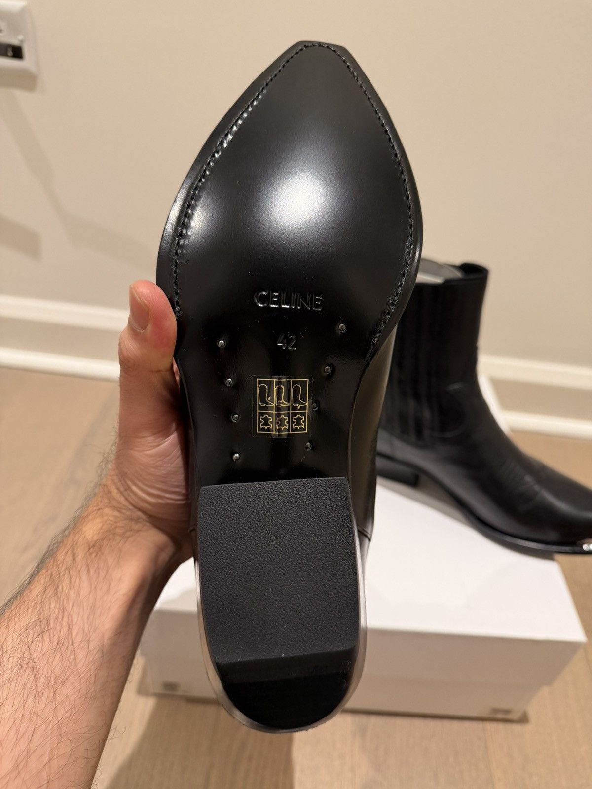 Celine Celine Metal Toe Western Chelsea Boots Black Size 42 (SS 21) Size US 9 / EU 42 - 5 Thumbnail