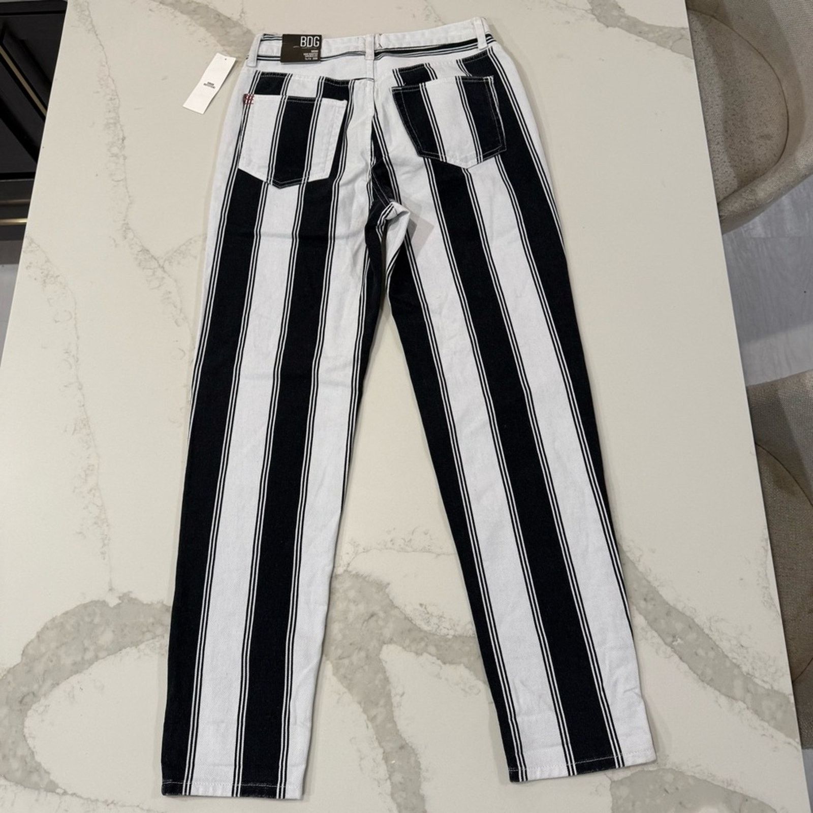 Bdg BDG Urban Outfitters NWT Striped Mom Denim Jeans Womens 26 Size 26" / US 2 / IT 38 - 8 Thumbnail