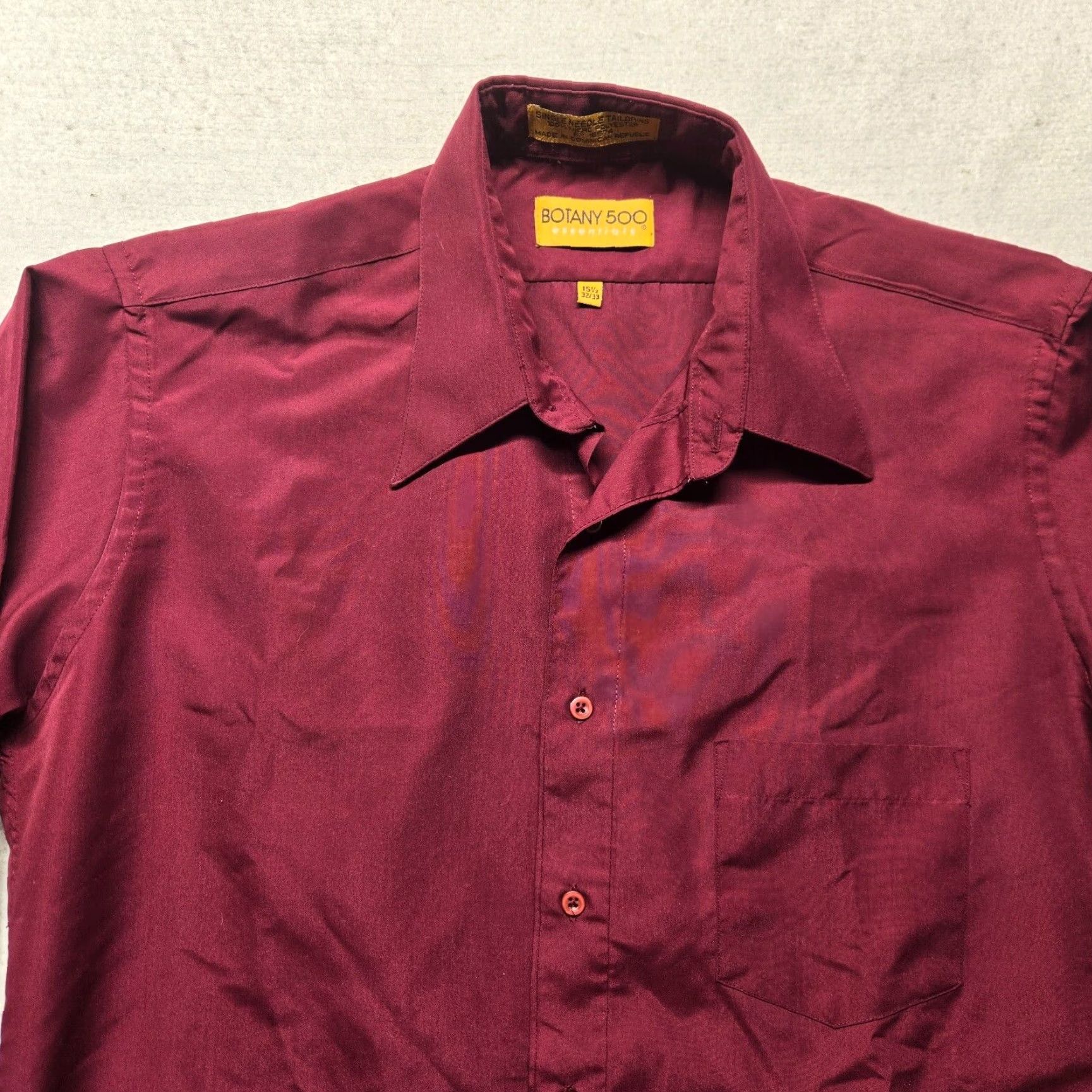 Vintage Botany 500 Button-Up Shirt Solid Red Long Sleeve Pocket Size 15.5 34/35 Mens Shirt Size US L / EU 52-54 / 3 - 2 Thumbnail