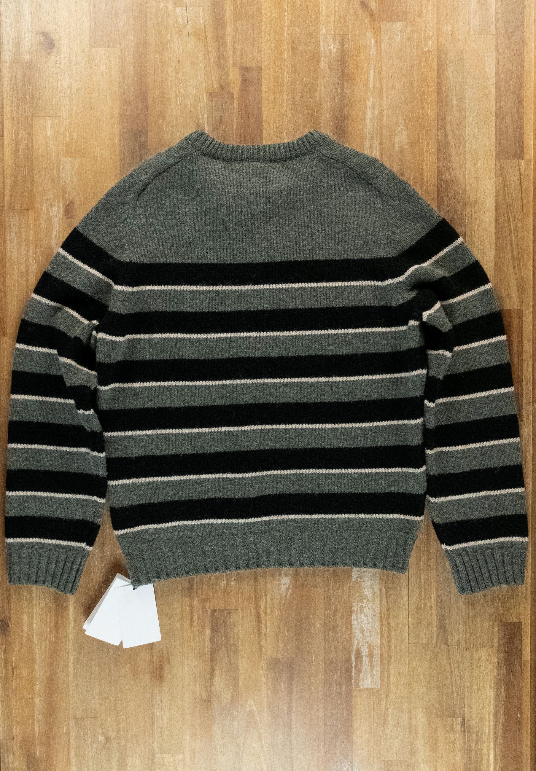 Celine CELINE Hedi Slimane logo embroidered striped wool sweater q Size US L / EU 52-54 / 3 - 11 Thumbnail