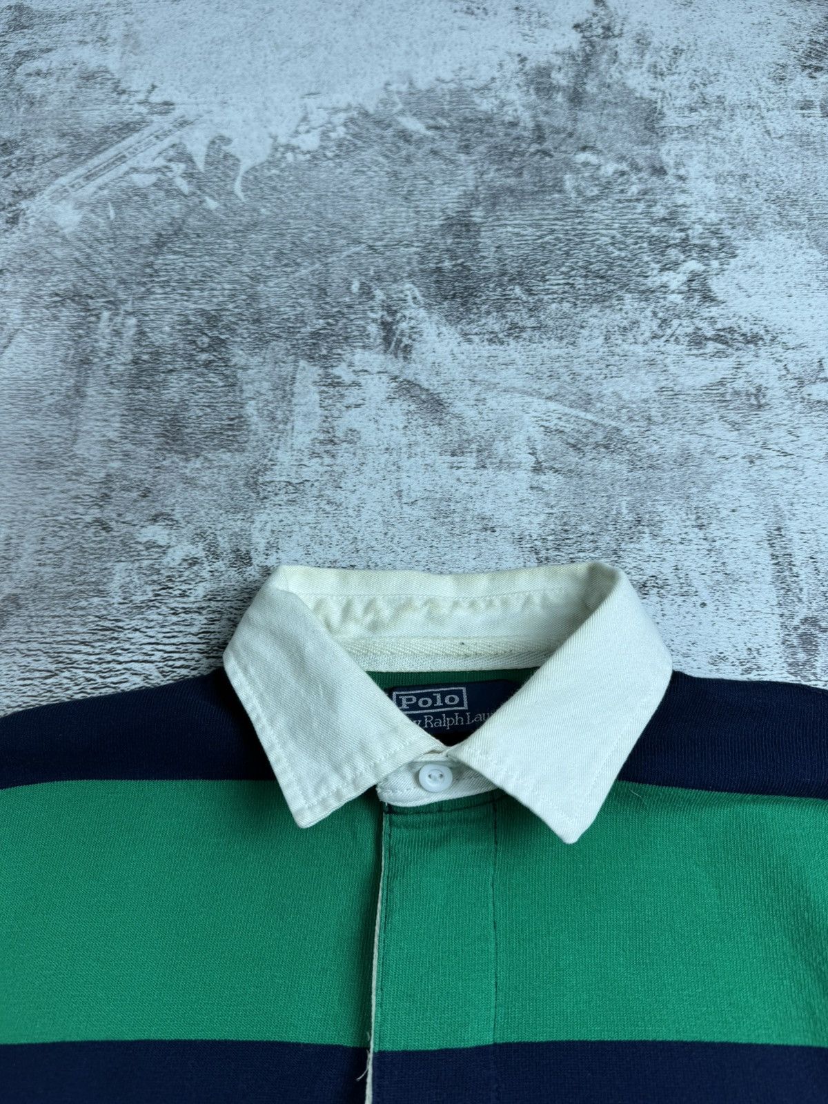 Polo Ralph Lauren Vintage 90S Polo Ralph Lauren Striped Green Retro OldMoney Pullover Longsleeve Size US S / EU 44-46 / 1 - 9 Thumbnail