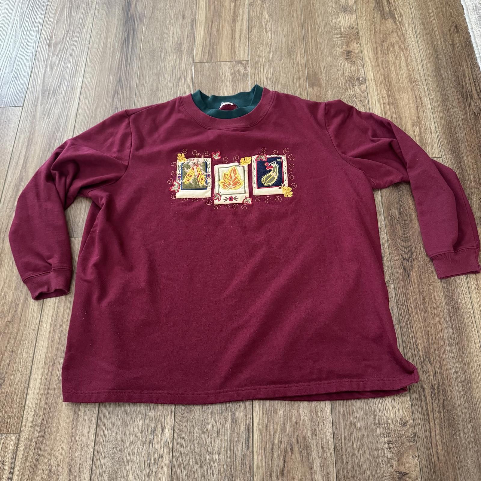 Other Vintage 90s Fall Harvest Festive Crewneck Sweater Size XL / US 12-14 / IT 48-50 - 1 Thumbnail