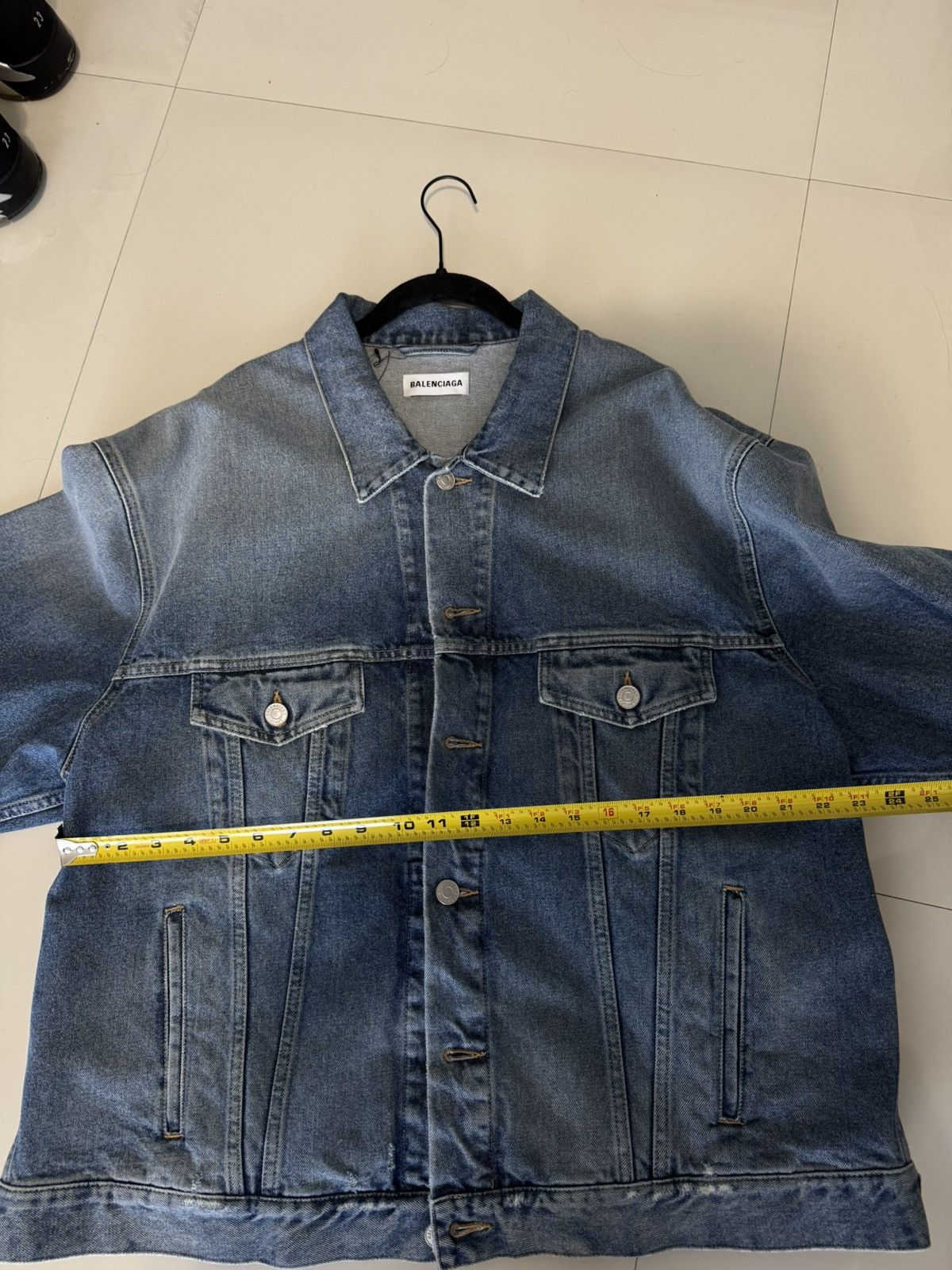 Balenciaga Balenciaga Bébé Crystal Logo Denim Jacket FR36 Blue Size S / US 4 / IT 40 - 5 Thumbnail