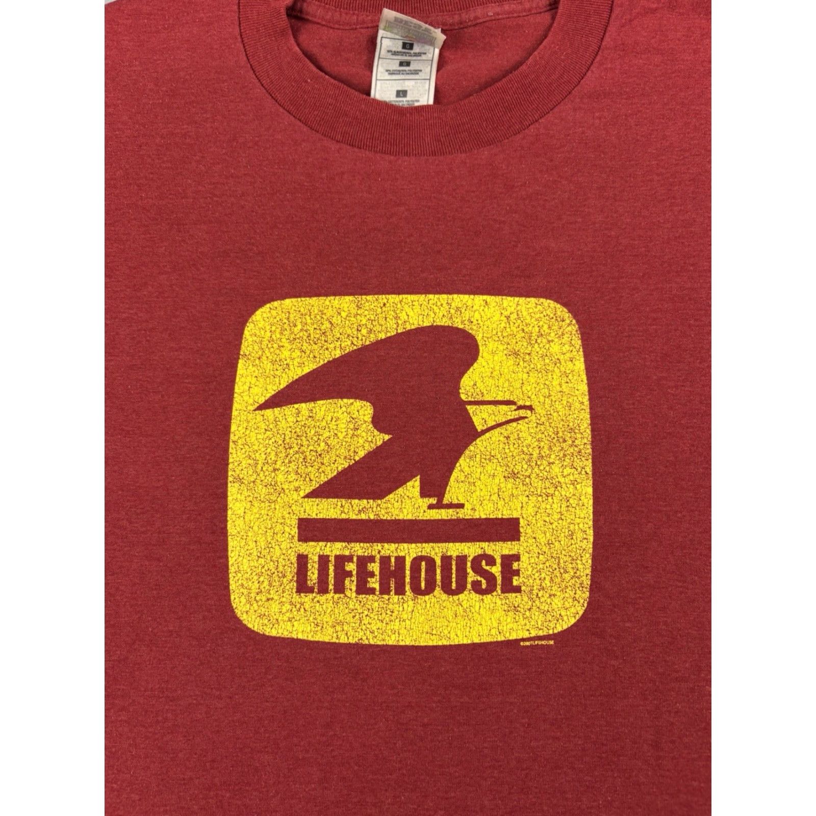 Fruit Of The Loom VINTAGE Fruit of the Loom Shirt Band T-Shirt Size L Men Burgundy 2001 Lifehouse Tour Concert Short Sleeve Crew Neck 2020s Size US L / EU 52-54 / 3 - 2 Thumbnail
